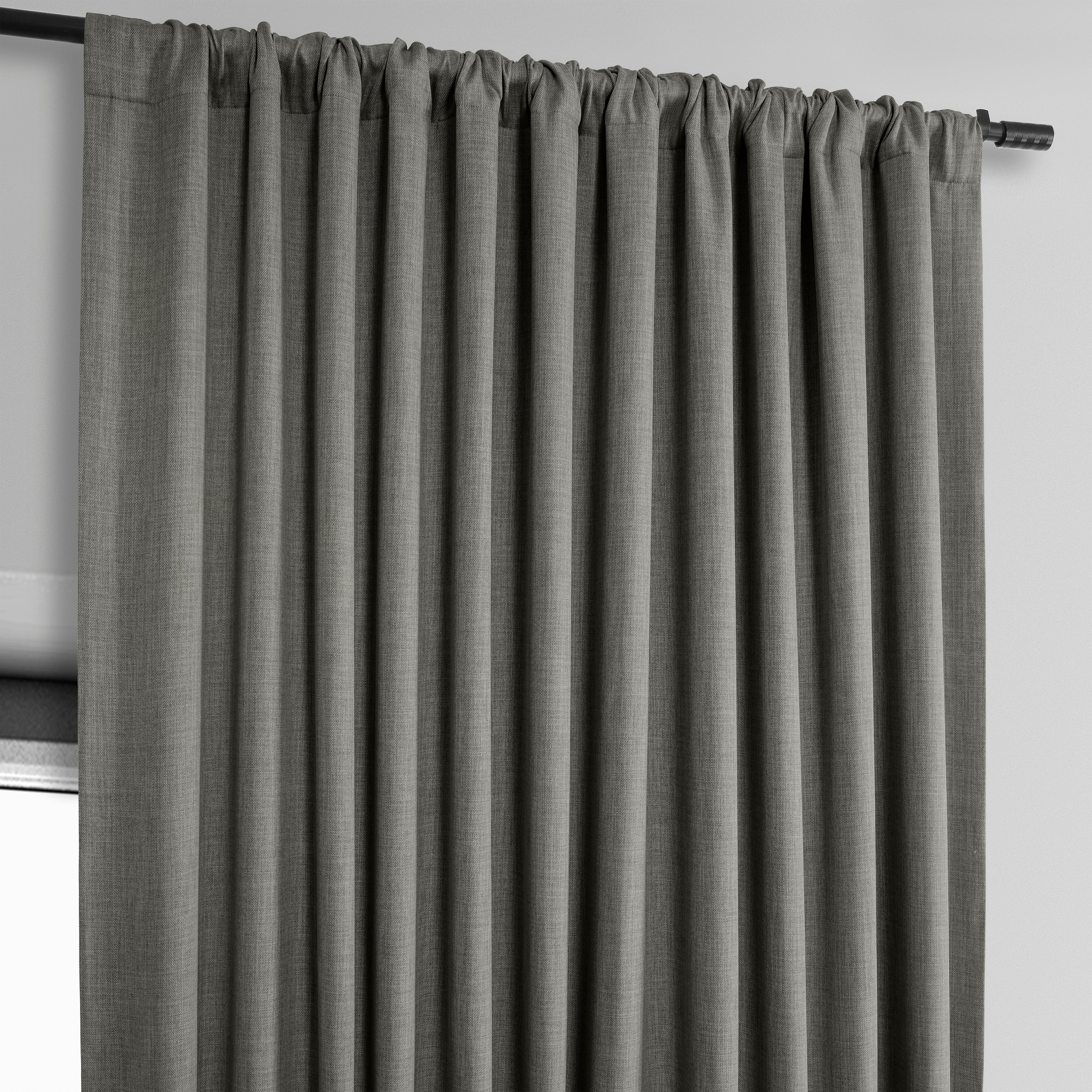 Exclusive Fabrics Faux Linen Extra Wide Room Darkening Curtains (1 Panel)