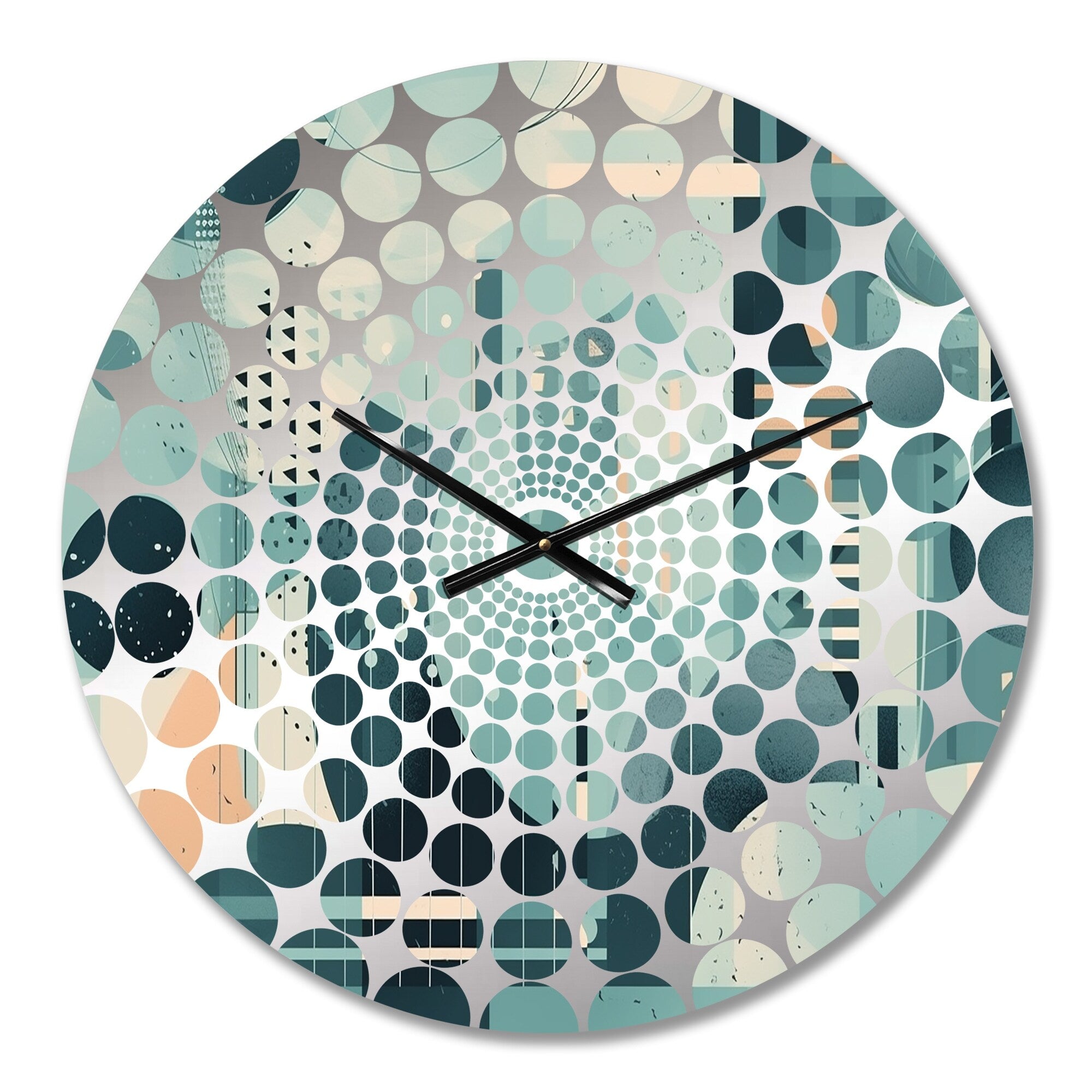 Designart Exploring Abstracted Blue Forms Blue Abstract Geometric Clocks Modern Oversized Wall Clocks For Entryway