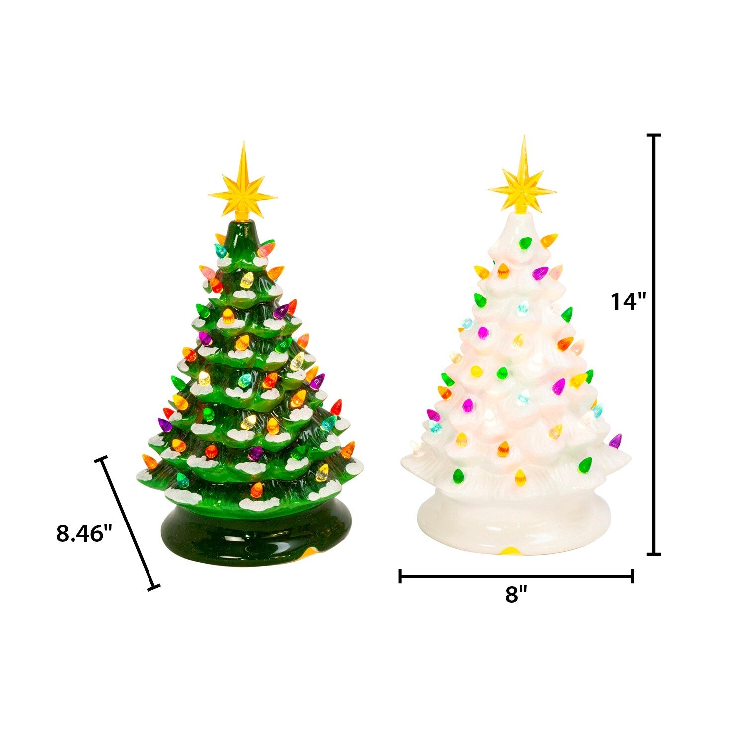 13.9 in. Illuminating Musical Dolomite White Christmas Tree