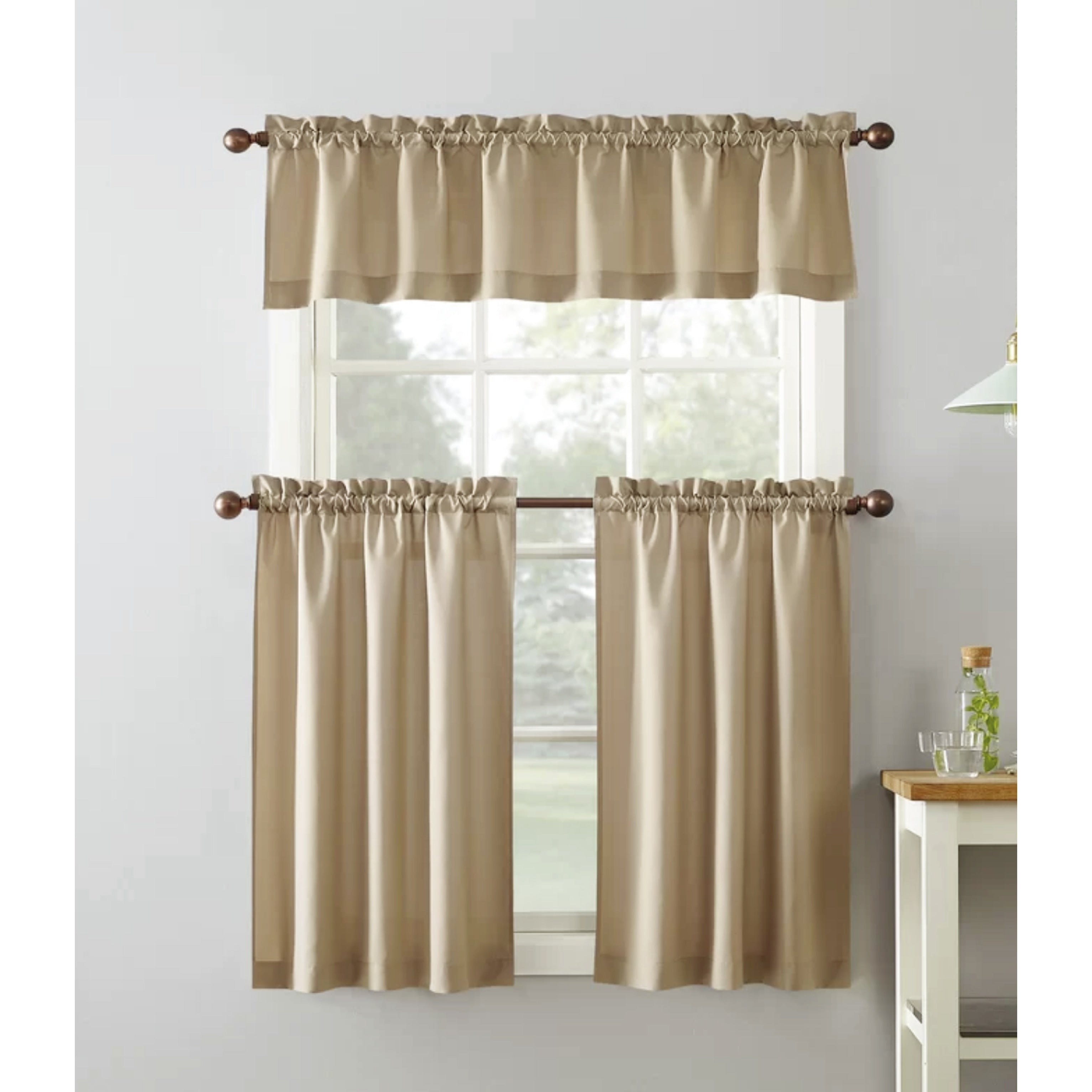 Anchorage Privacy Solid Kitchen Curtain