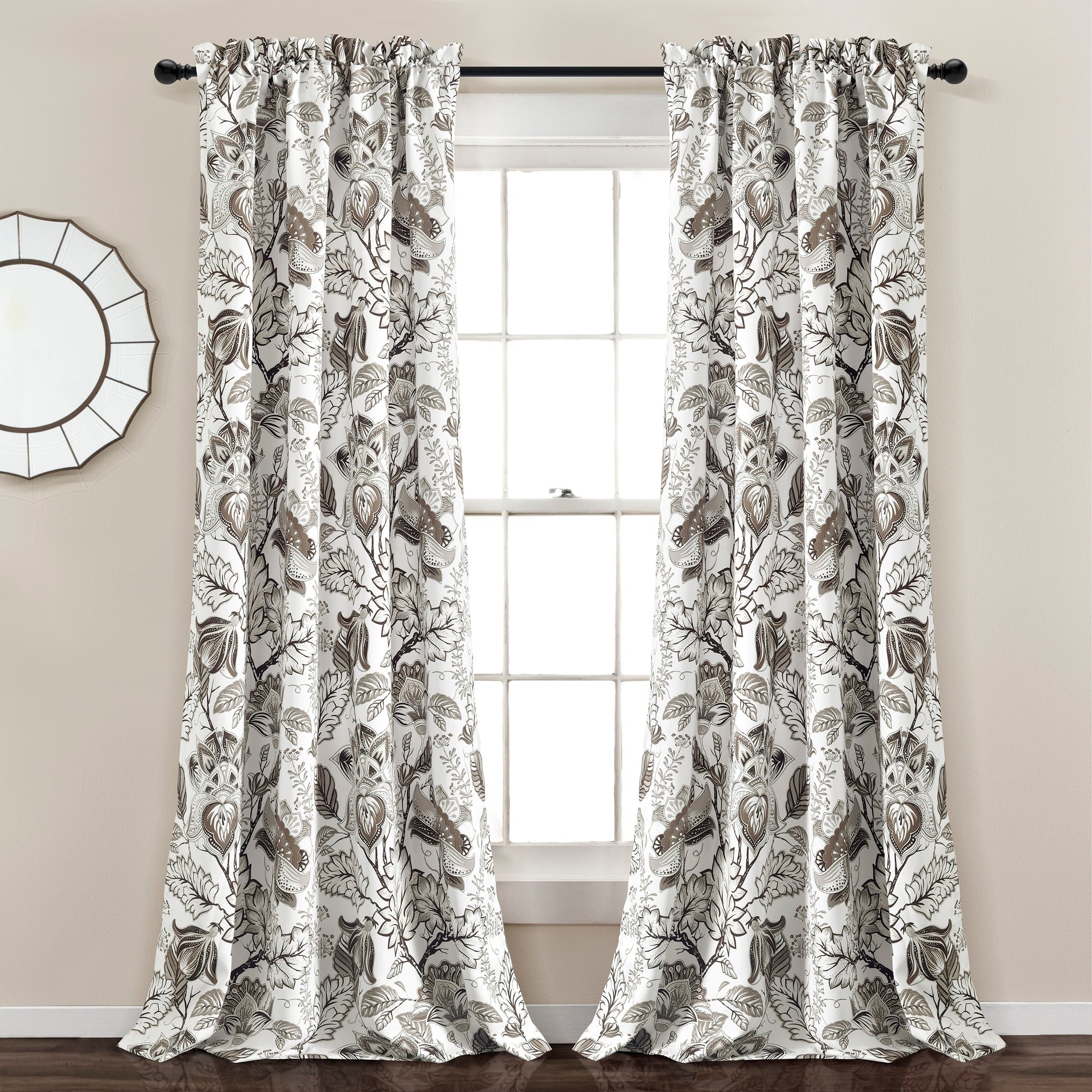 Lush Decor Cynthia Jacobean Room-darkening Curtain Panel Pair