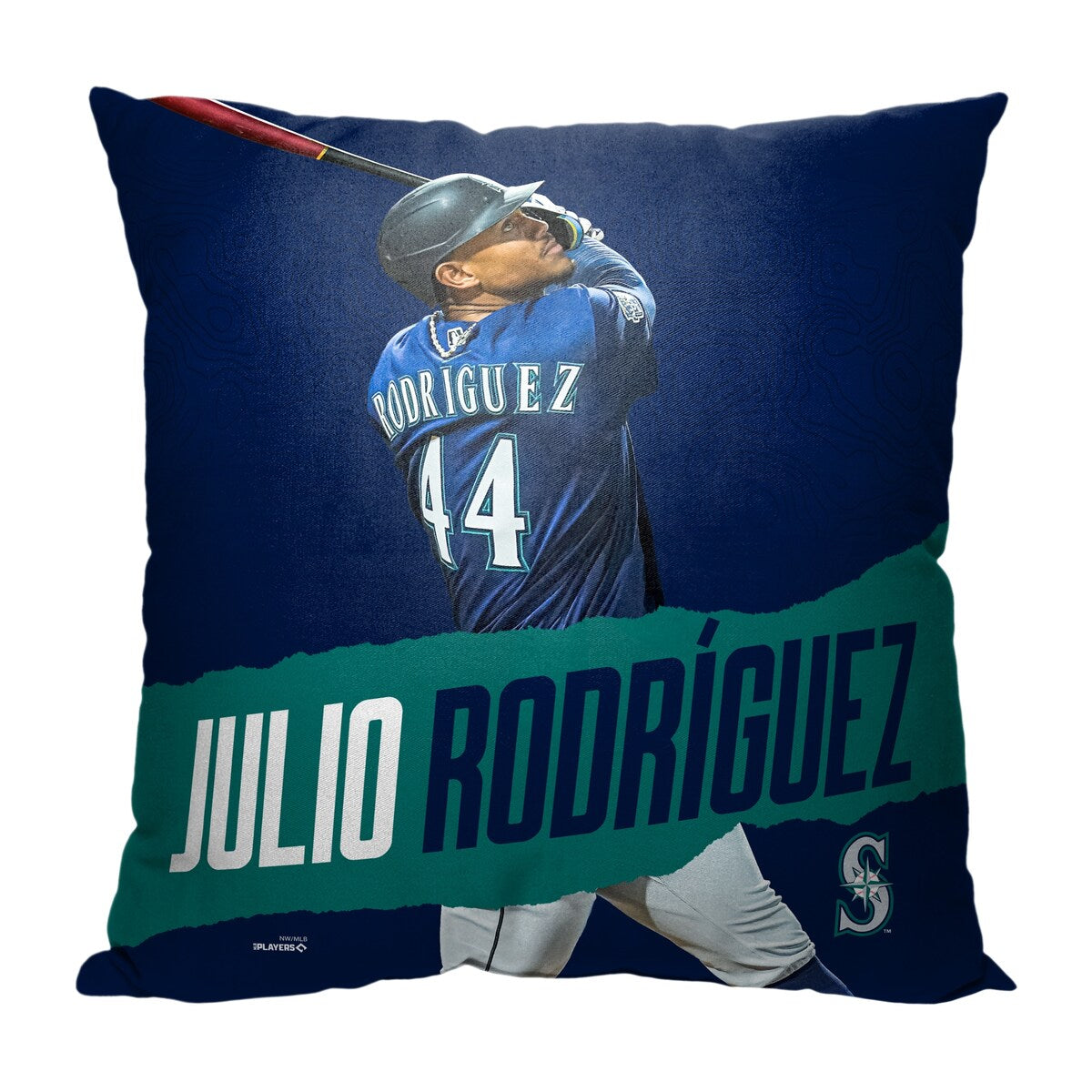 MLB Seattle Mariners Player Julio Rodriguez 18 Inch Throw Pillow