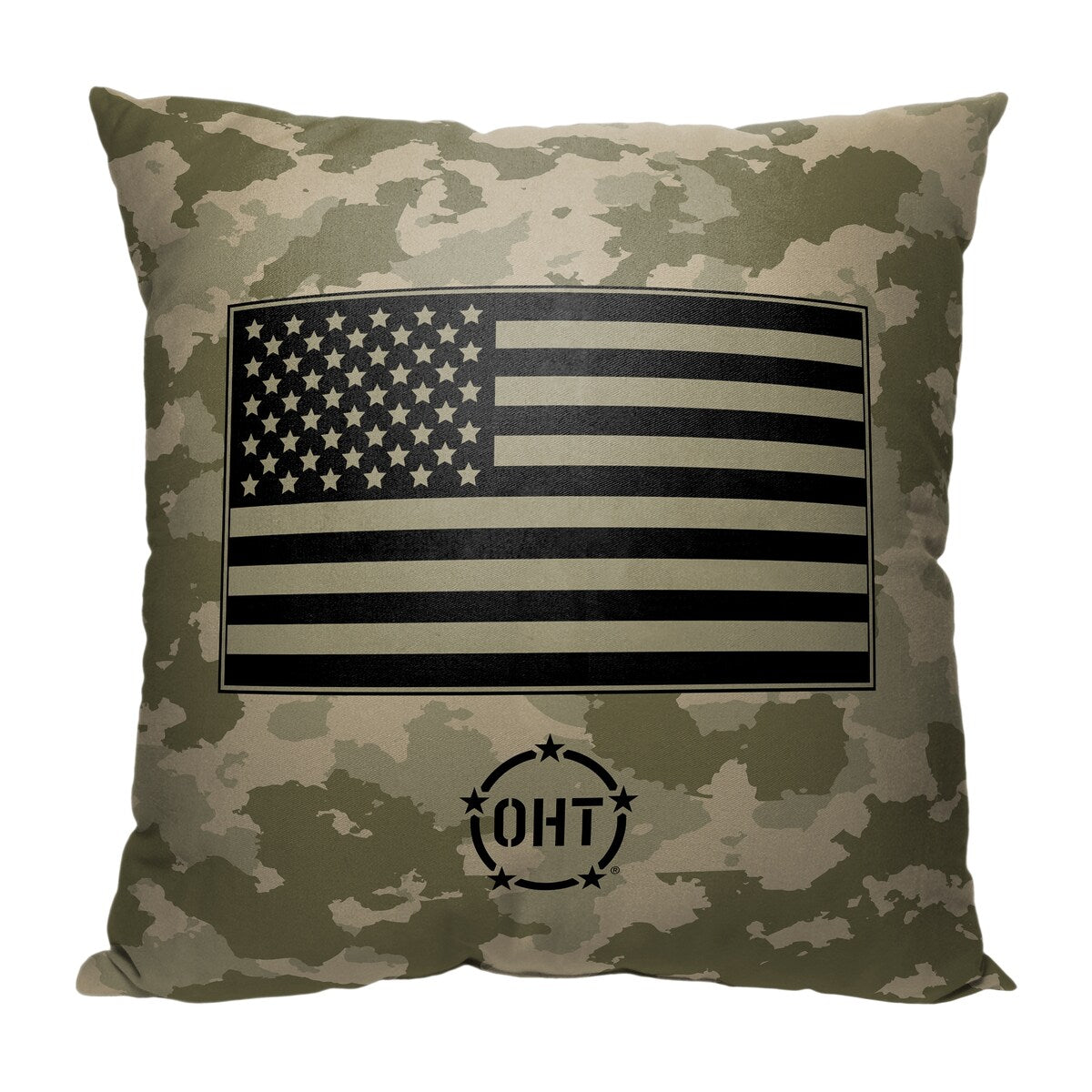 Operation Hat Trick Green Camo 18 Inch Throw Pillow