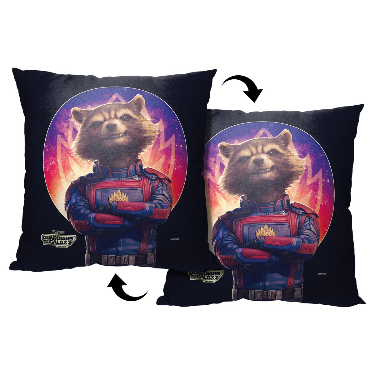 Marvel Guardians of the Galaxy 3 Rocket Raccoon Printed Throw Pillow - Black