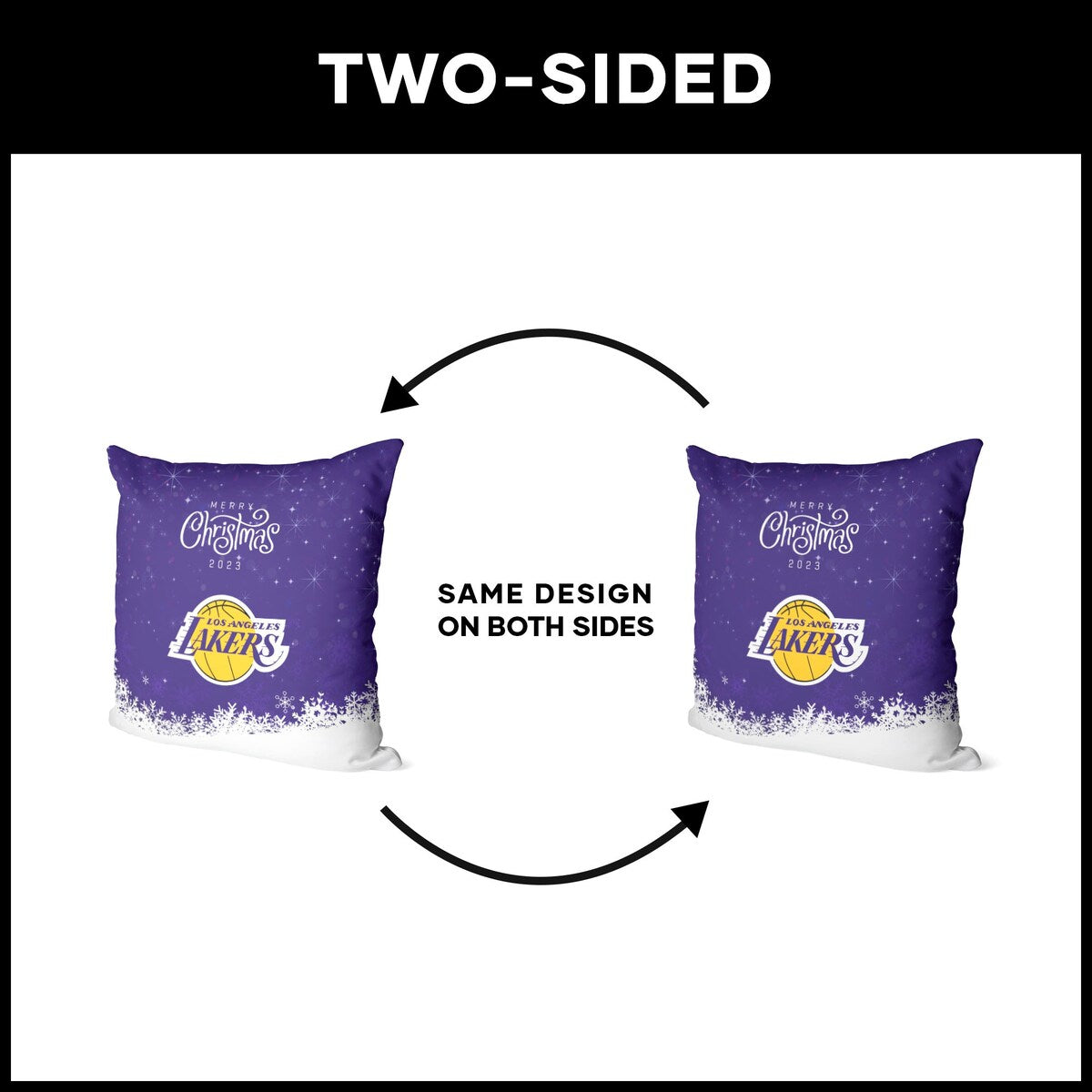 NBA Christmas 2023 Lakers Printed Throw Pillow - Purple