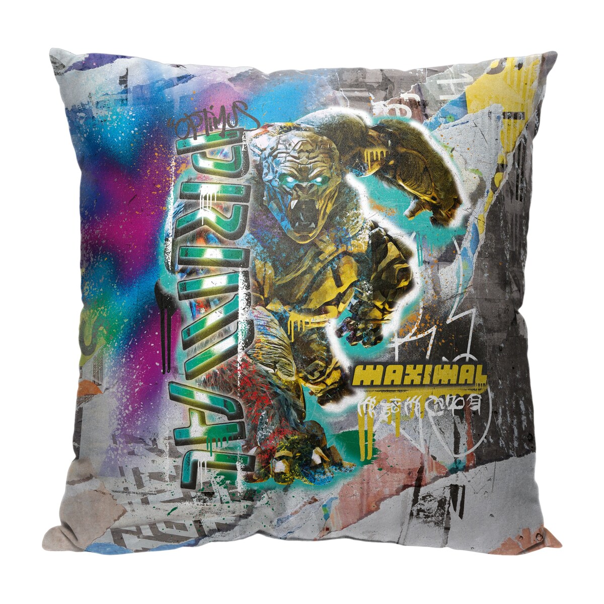 Hasbro Transformers: Rise of the Beasts Brooklyn Maximal Printed Throw Pillow - White