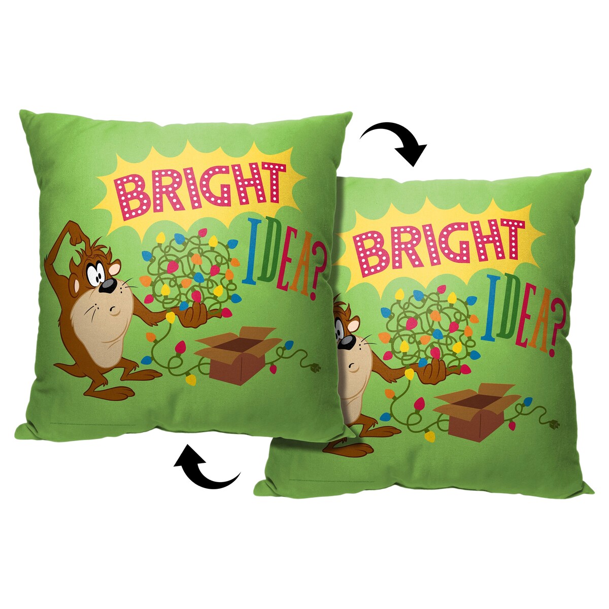 WB Looney Tunes Bright Idea Printed Throw Pillow - Green