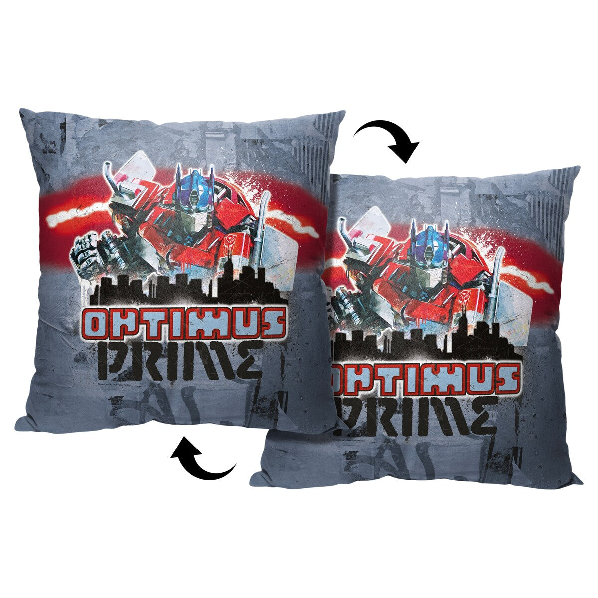 Hasbro Transformers: Rise of the Beasts Brooklyn Optimus Printed Throw Pillow - Grey