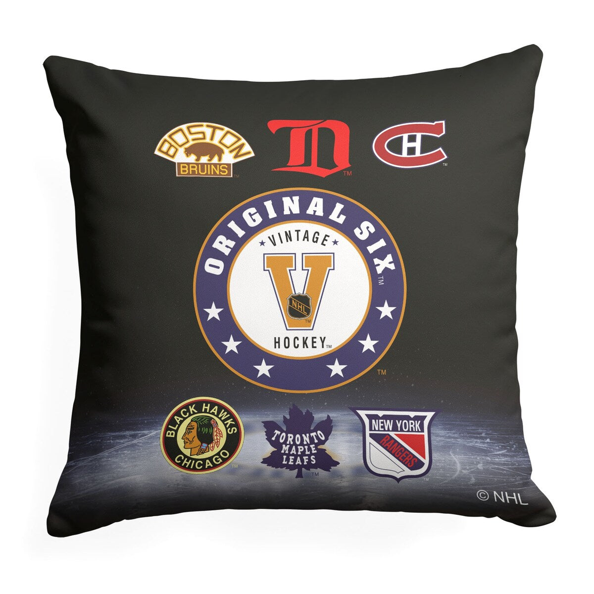 NHL First Six Printed Throw Pillow - Black