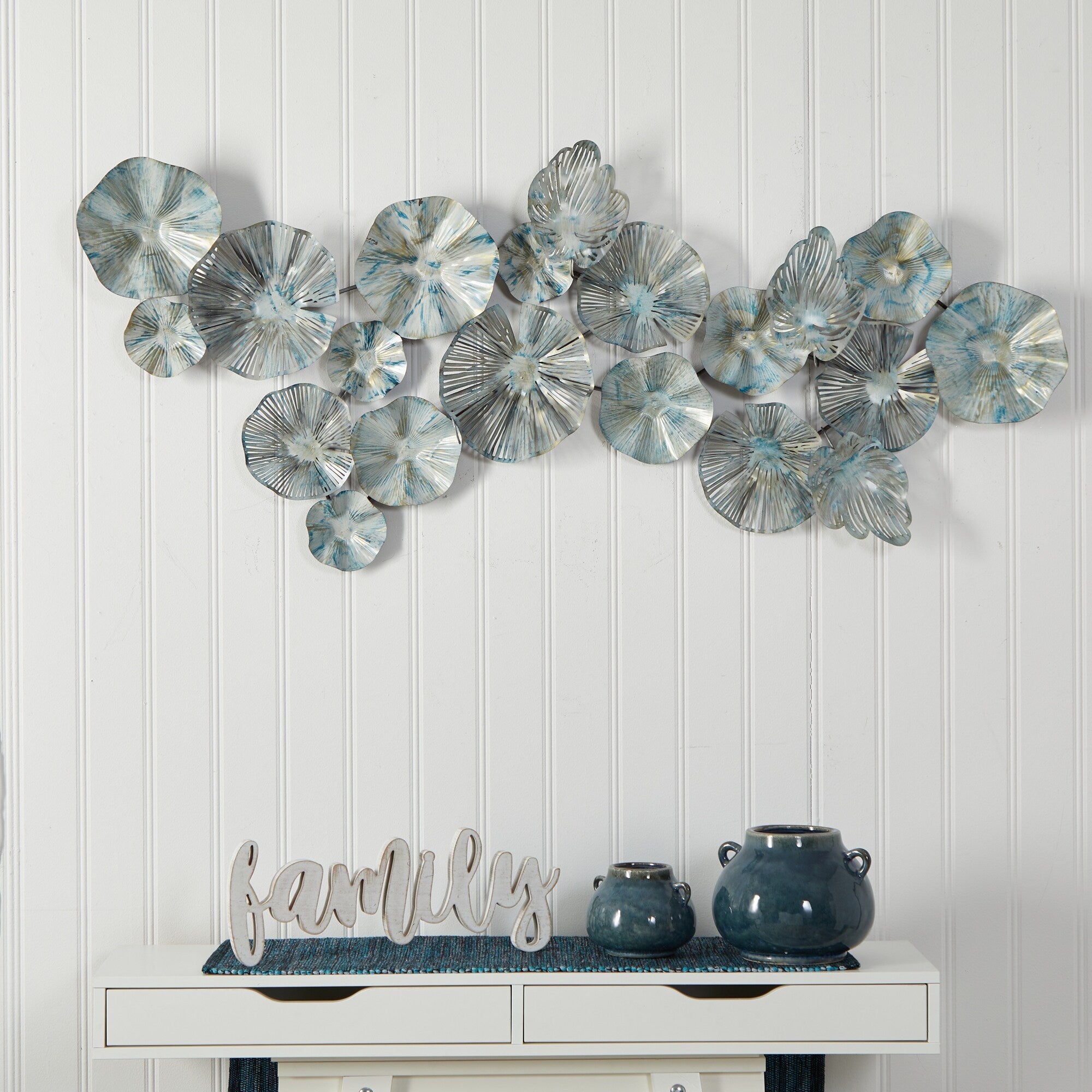 5' x 2' Coastal Floral Metal Montage Wall Art Decor - 24