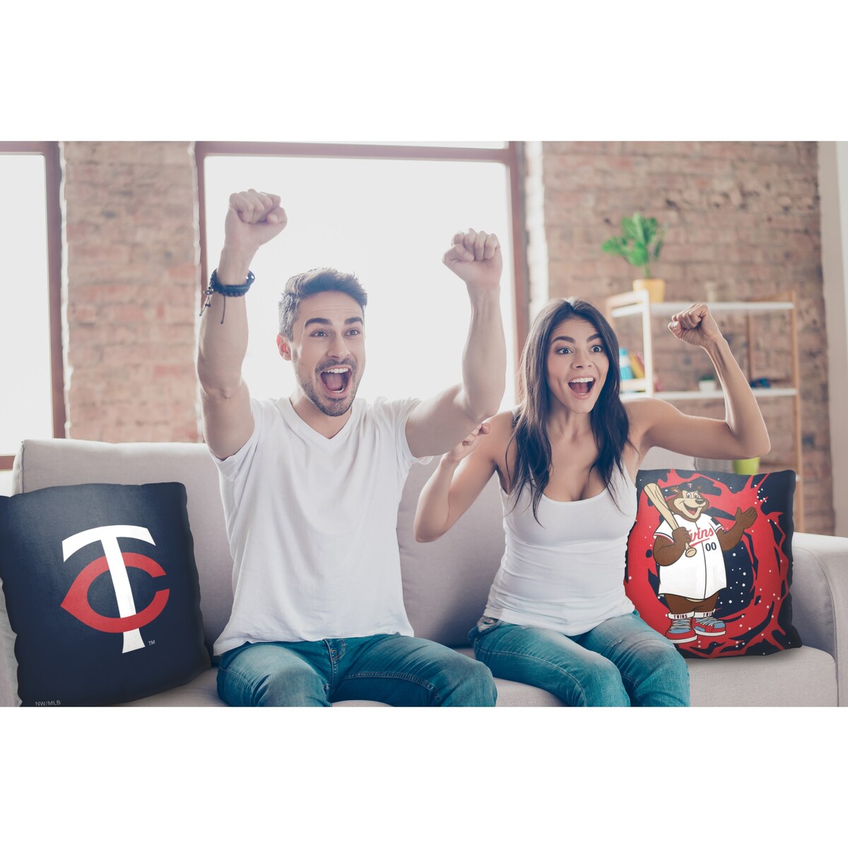 MLB Minnesota Twins Mascots 18 Inch Throw Pillow