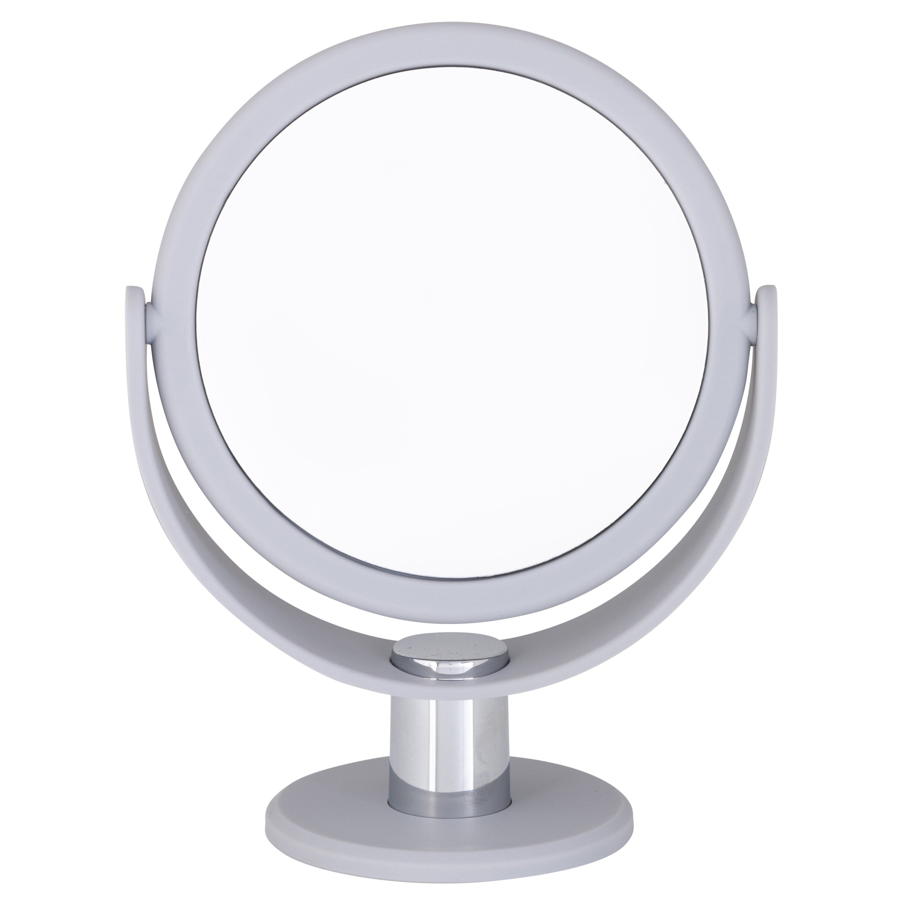 Home Details Dual Sided 10X Magnification Rubberized Vanity Mirror in Black