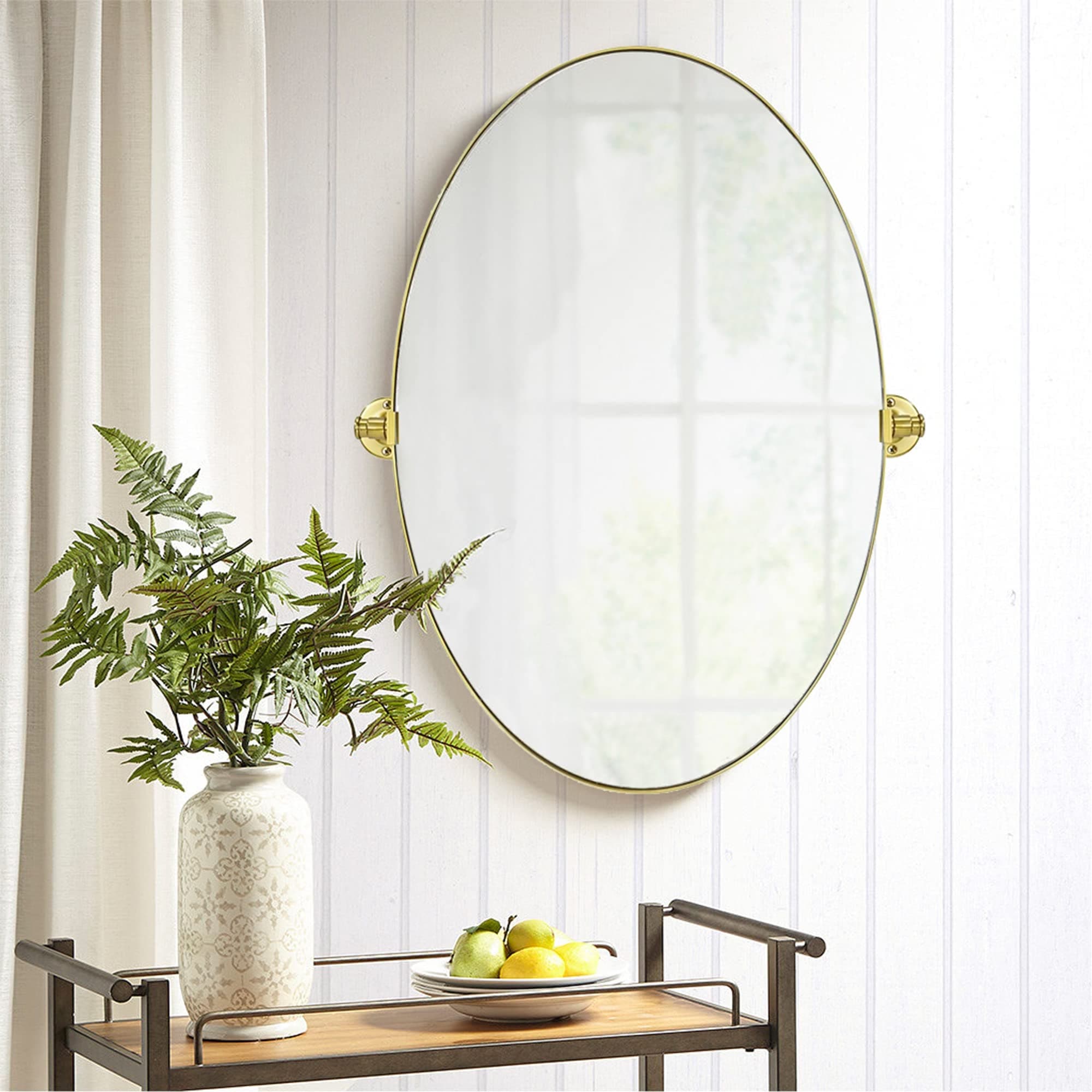 TEHOME Leni Oval Metal Wall Mirror