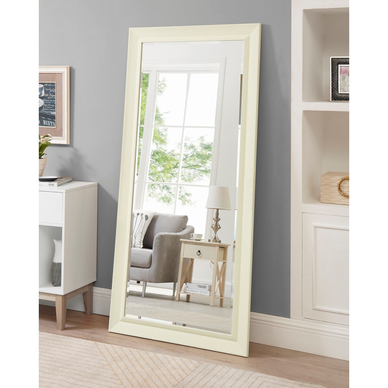 Tall Mirror Full Body Dressing Mirror, Oversized Bevelled Full Length Free Standing or Wall Mounted Rectangular Floor Mirror