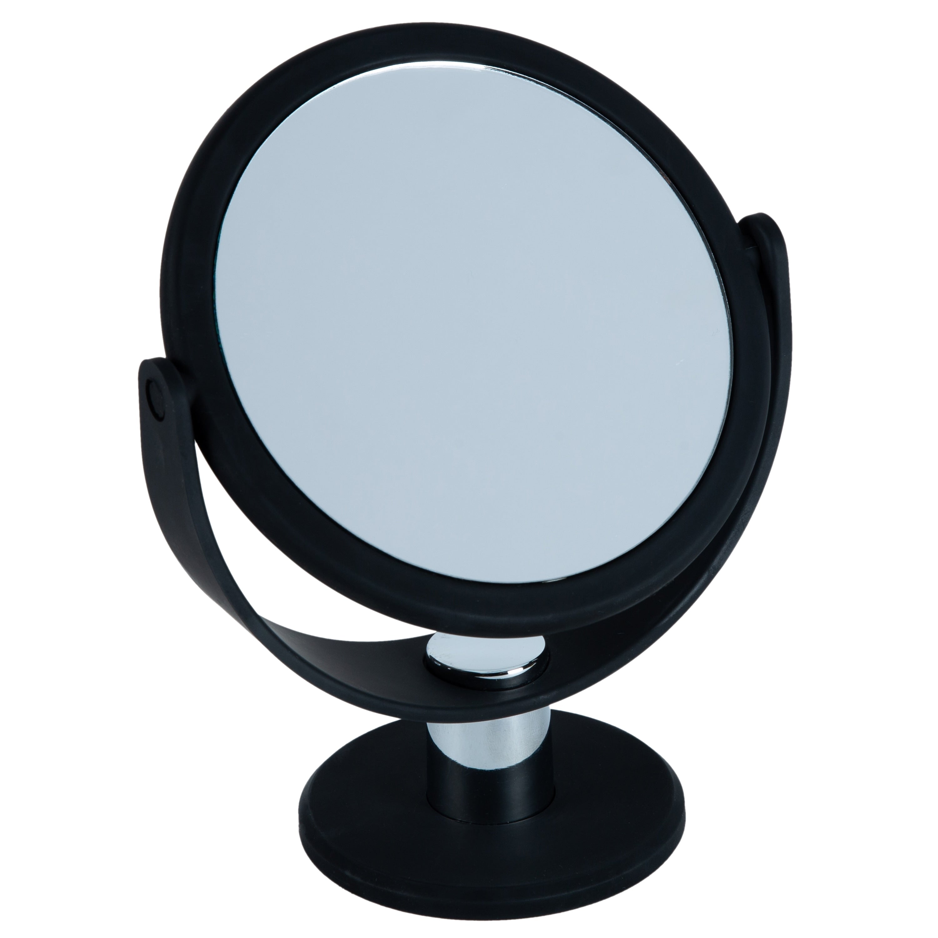 Home Details Dual Sided 10X Magnification Rubberized Vanity Mirror in Black