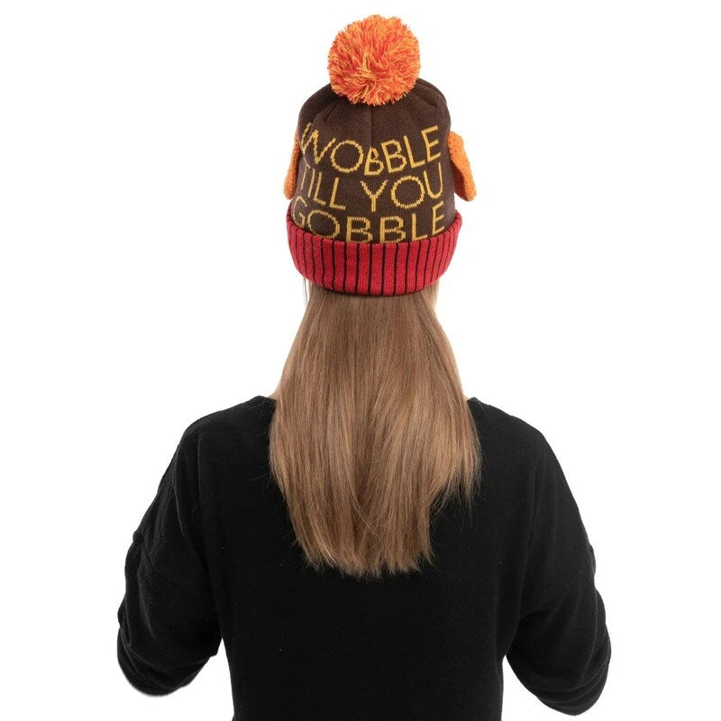 Thanksgiving Hat & Pom Pom Beanie Set