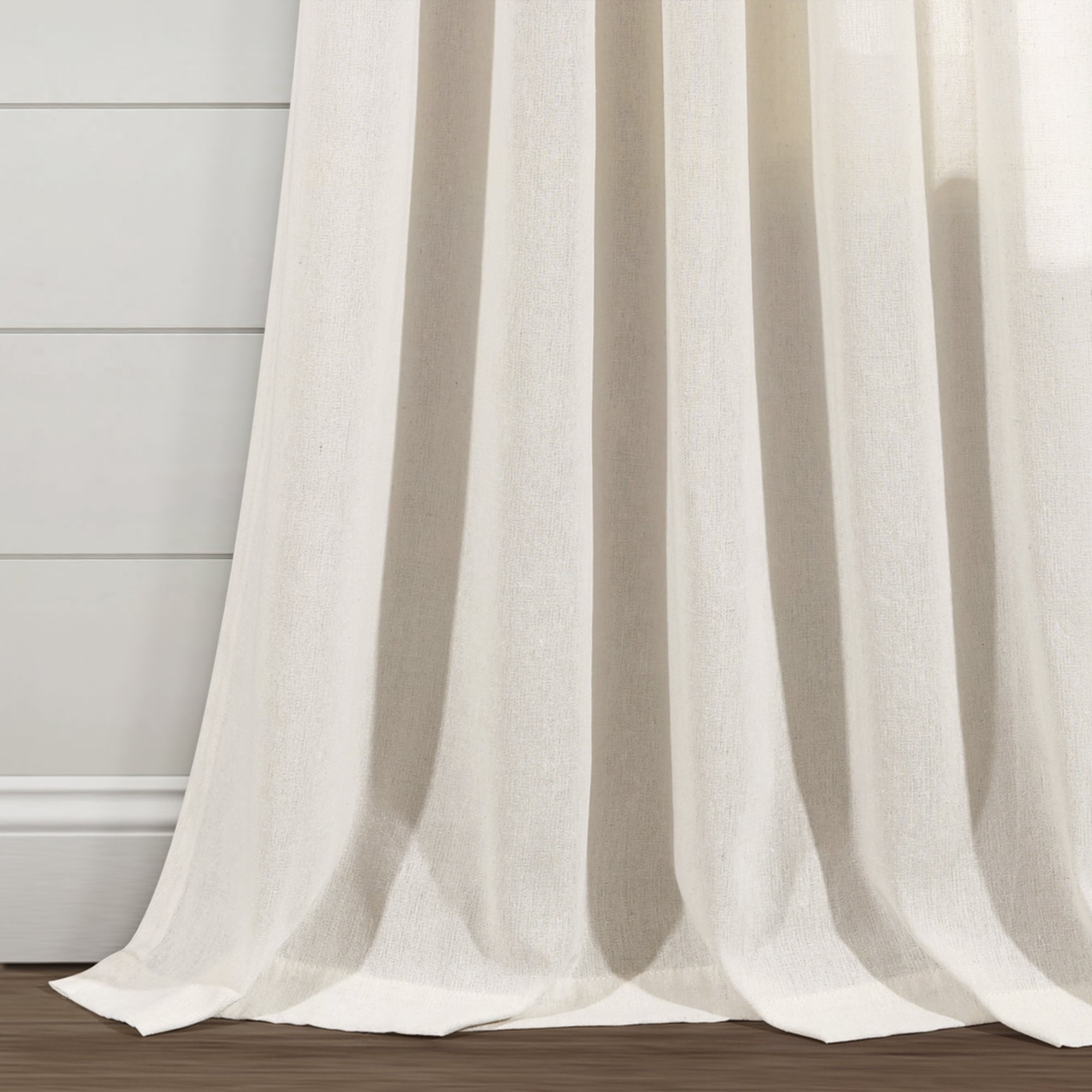 Lush Decor Ivy Tassel Faux Linen Window Curtain Panel Pair - 84 x 52