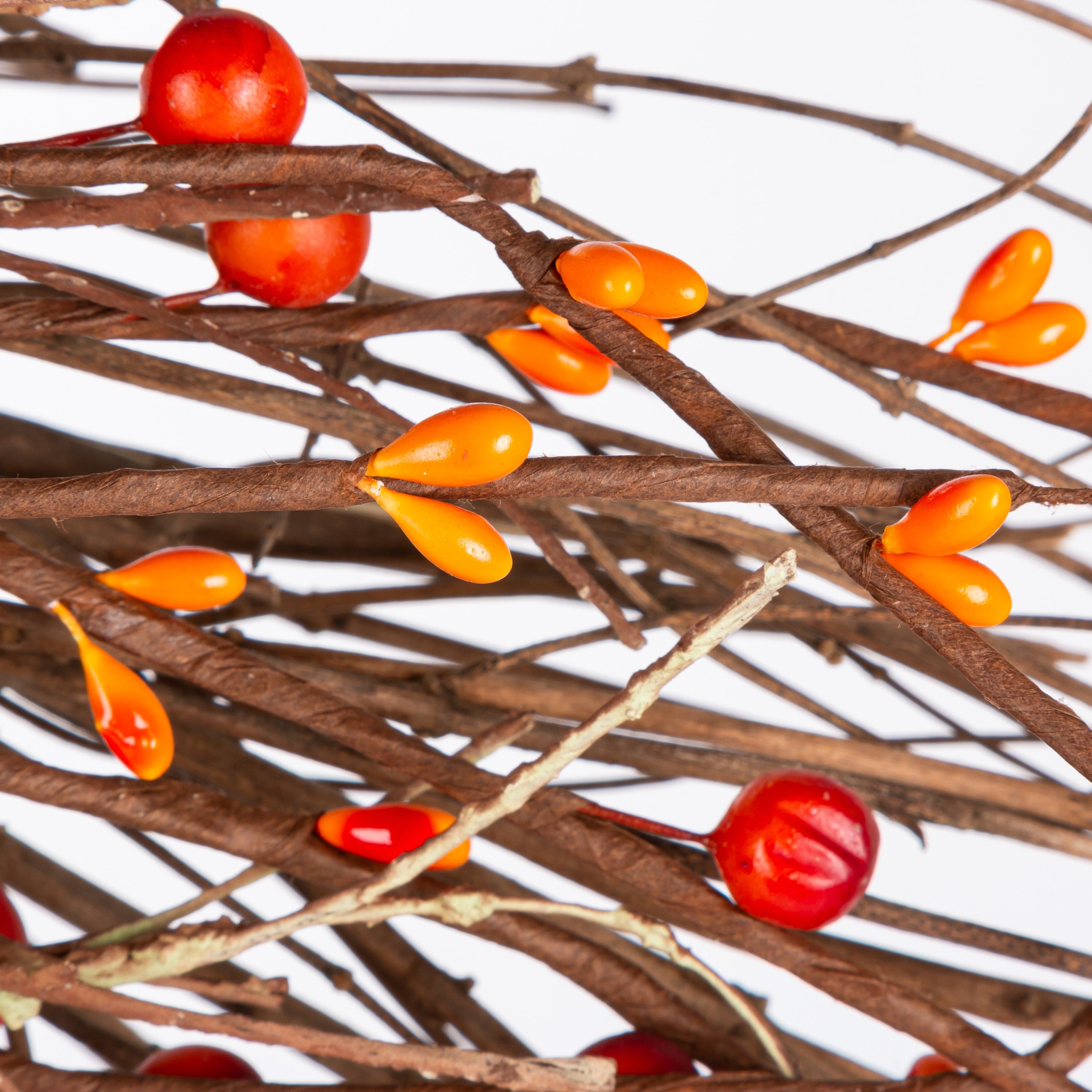 Gold Accented Dried Twig and Autumn Berries Wreath