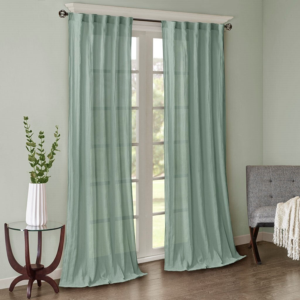 Solid Crushed Curtain Panel Pair