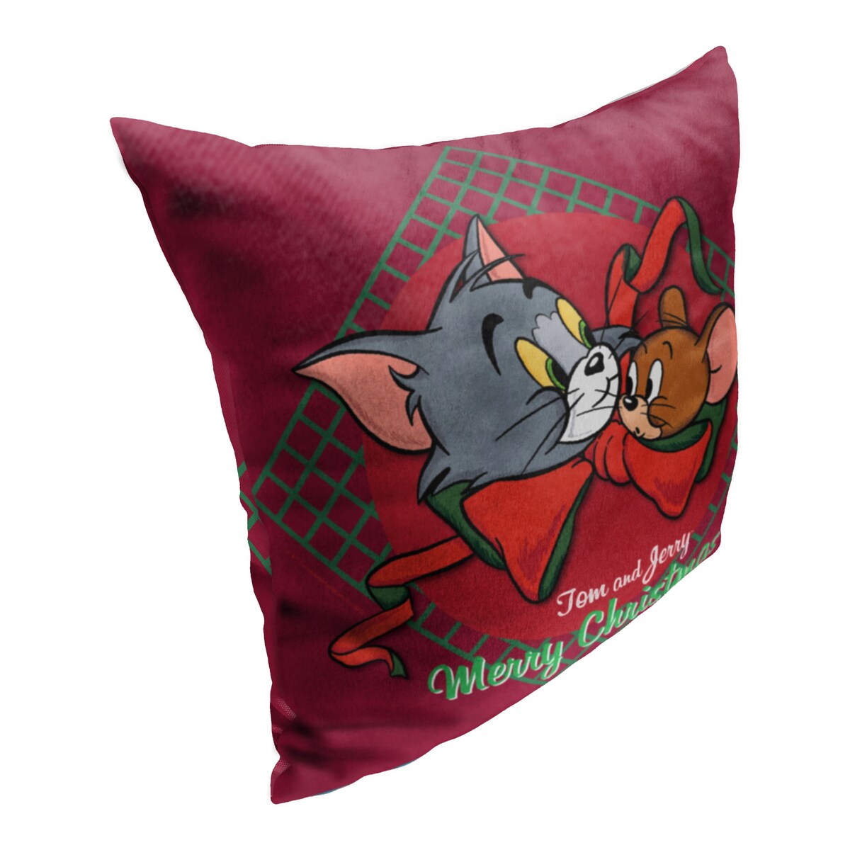 WB Tom and Jerry Merry Tom and Jerry Printed Throw Pillow - Red