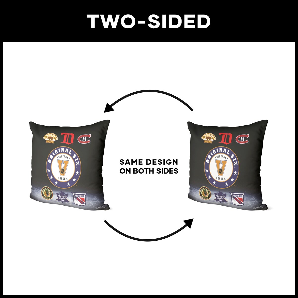 NHL First Six Printed Throw Pillow - Black