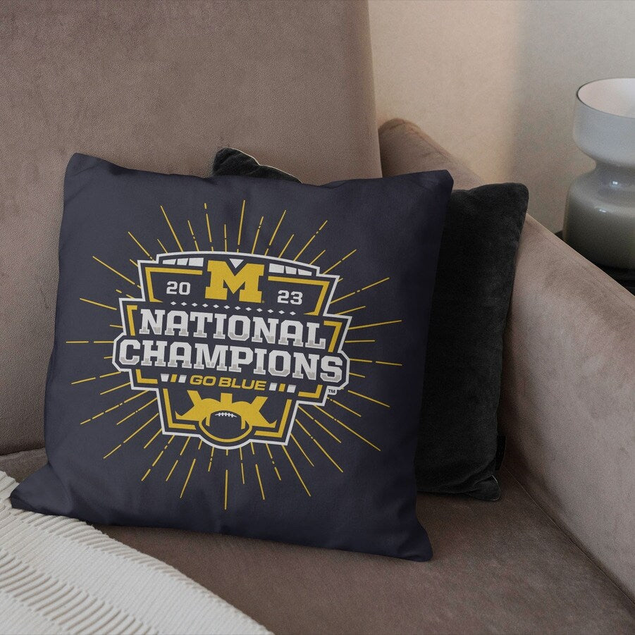 NCAA 2023 FBC Intimidate Michigan Printed Throw Pillow - Blue