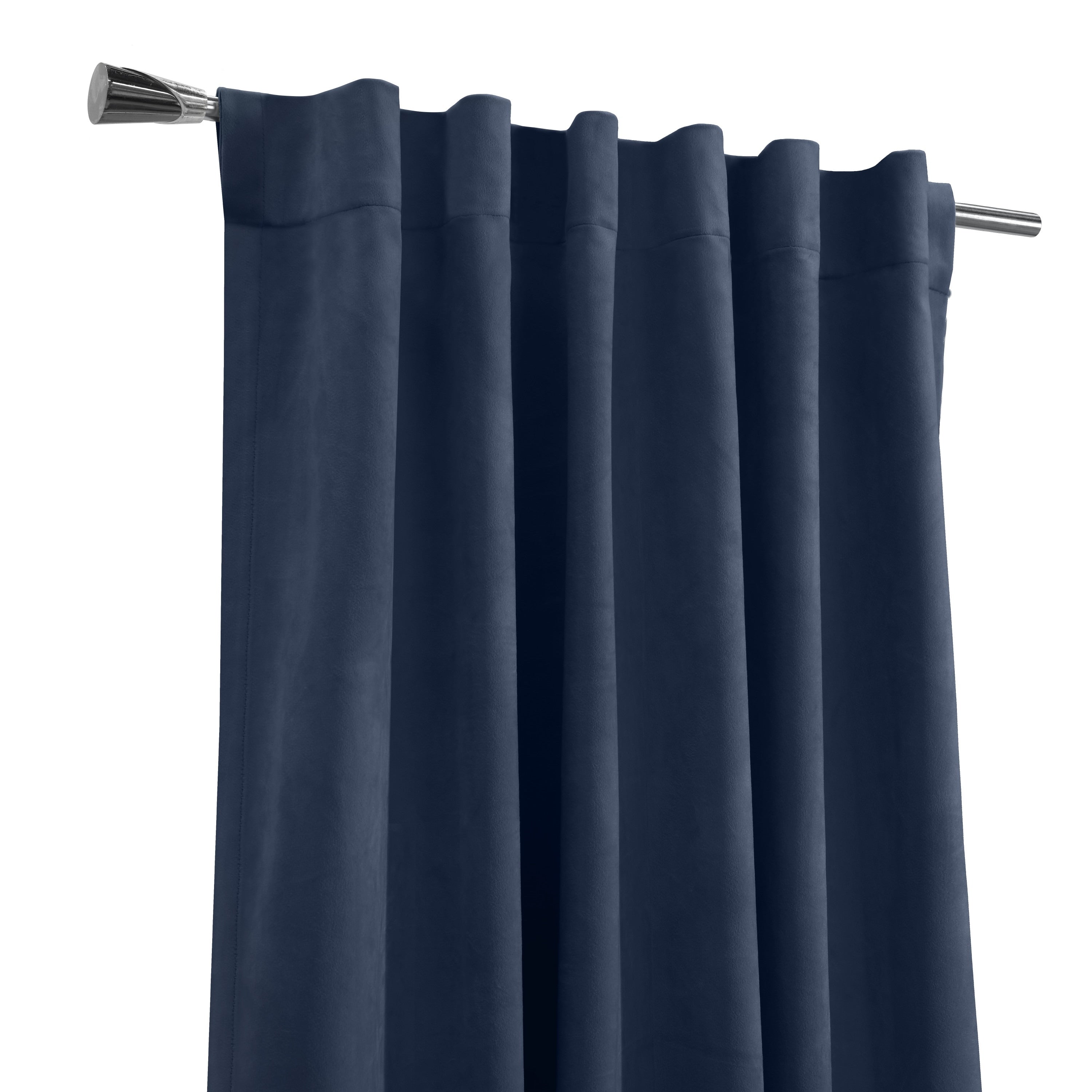 Seren Room Darkening Dual Header Velvety Curtain Panel