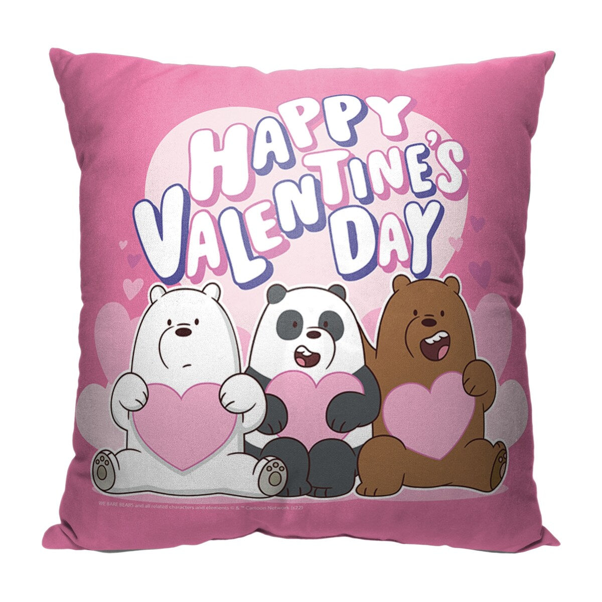 CN We Bare Bears Beary Loveable Printed Throw Pillow - Pink