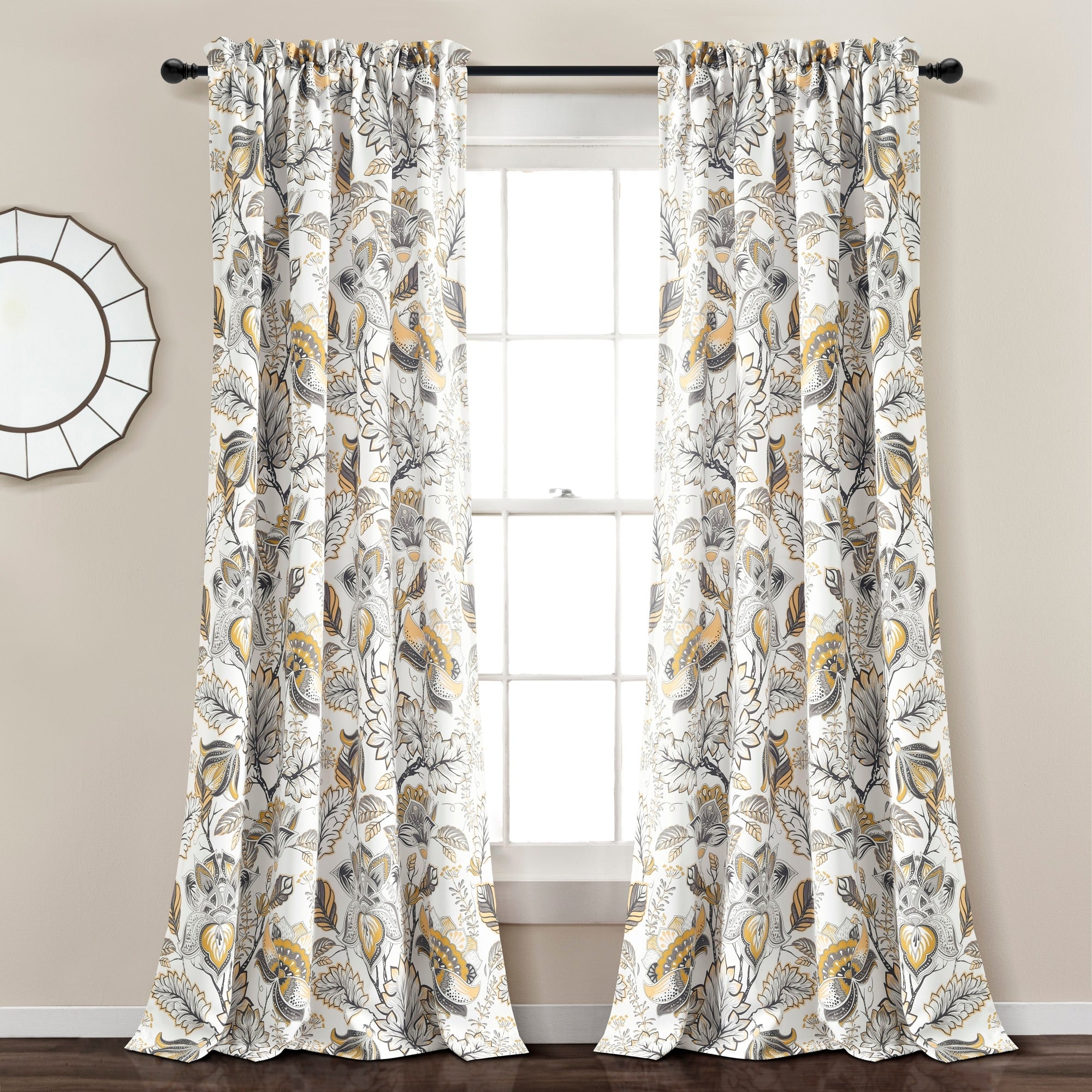 Lush Decor Cynthia Jacobean Room-darkening Curtain Panel Pair