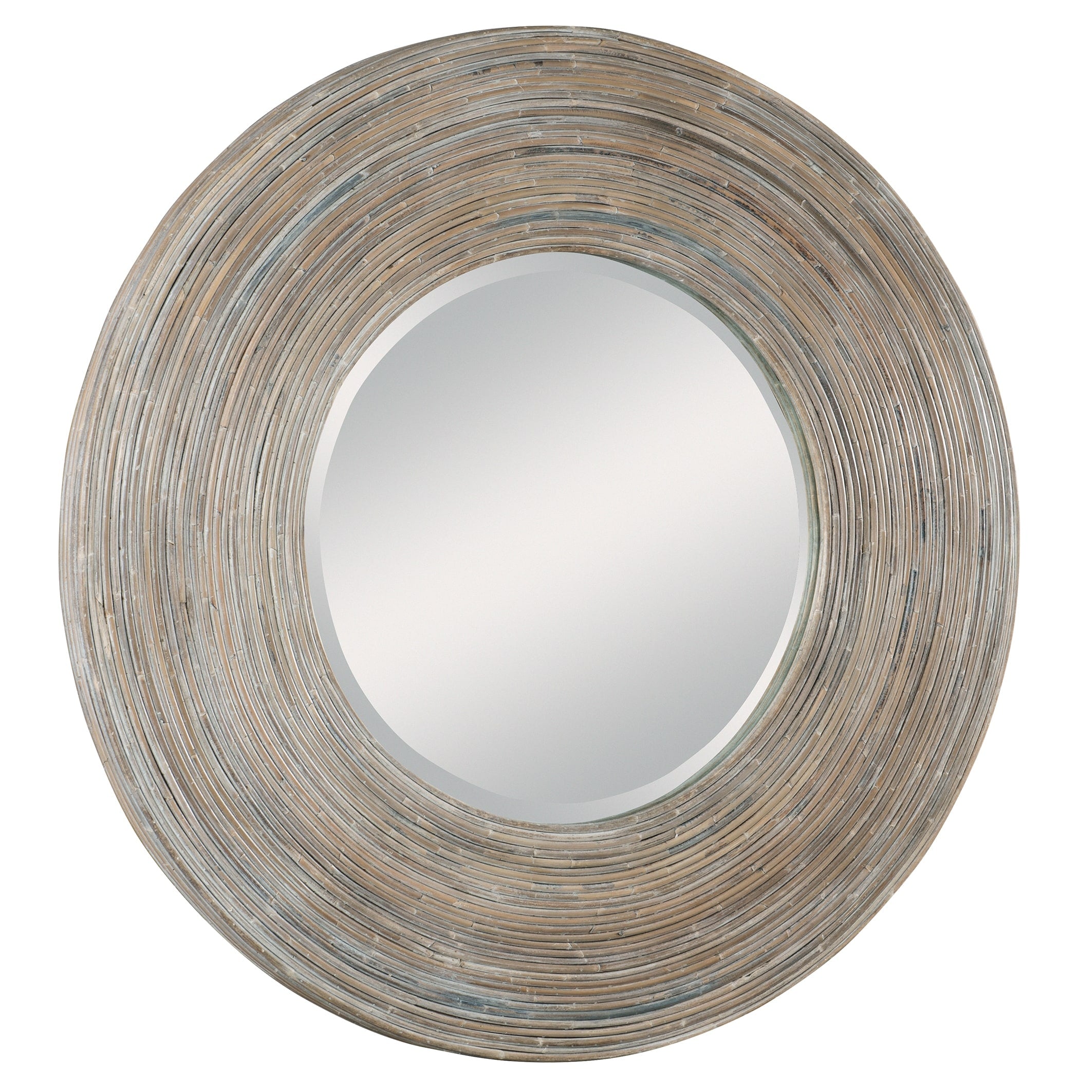 Uttermost Vortex White Washed Round Mirror - 47W X 2H X 47D