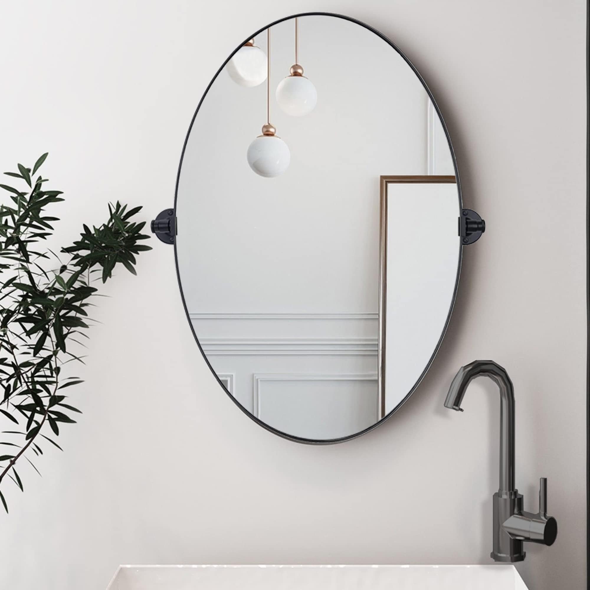 TEHOME Leni Oval Metal Wall Mirror