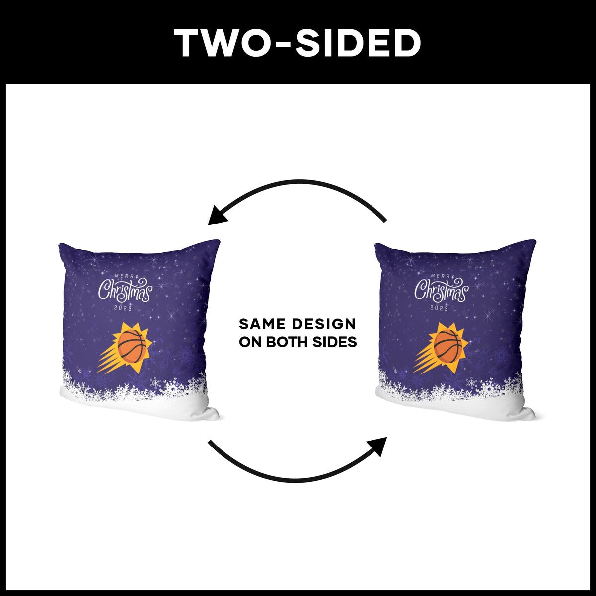 NBA Christmas 2023 Suns Printed Throw Pillow - Purple