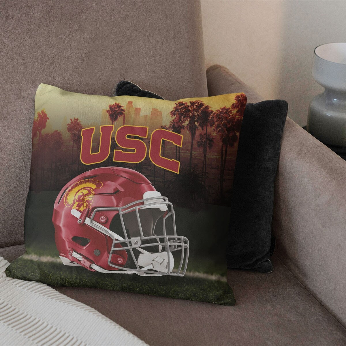 Trojan Love USC Printed Throw Pillow - Red