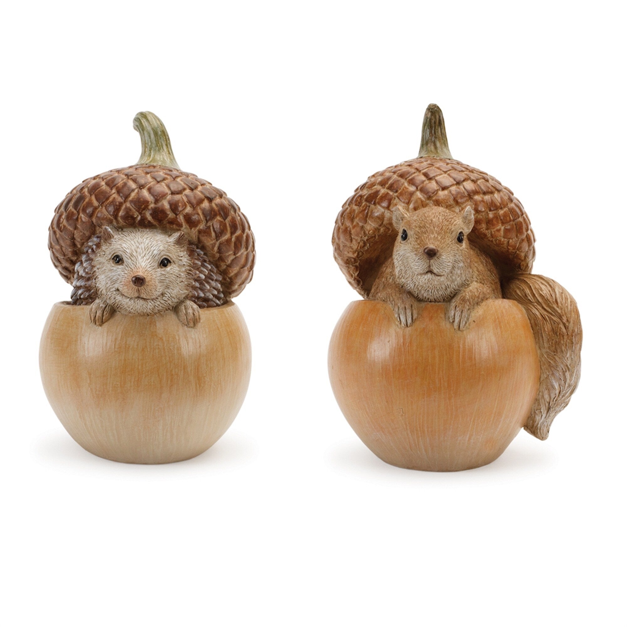 Fall Squirrel and Hedgehog Acron Figurine (Set of 2)