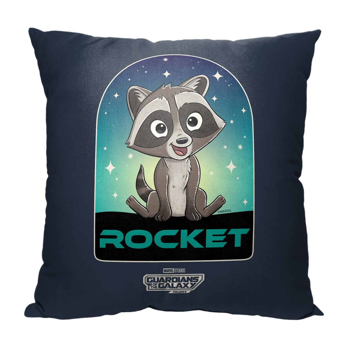 Marvel Guardians of the Galaxy 3 Rocket in the Galaxy Printed Throw Pillow - Grey