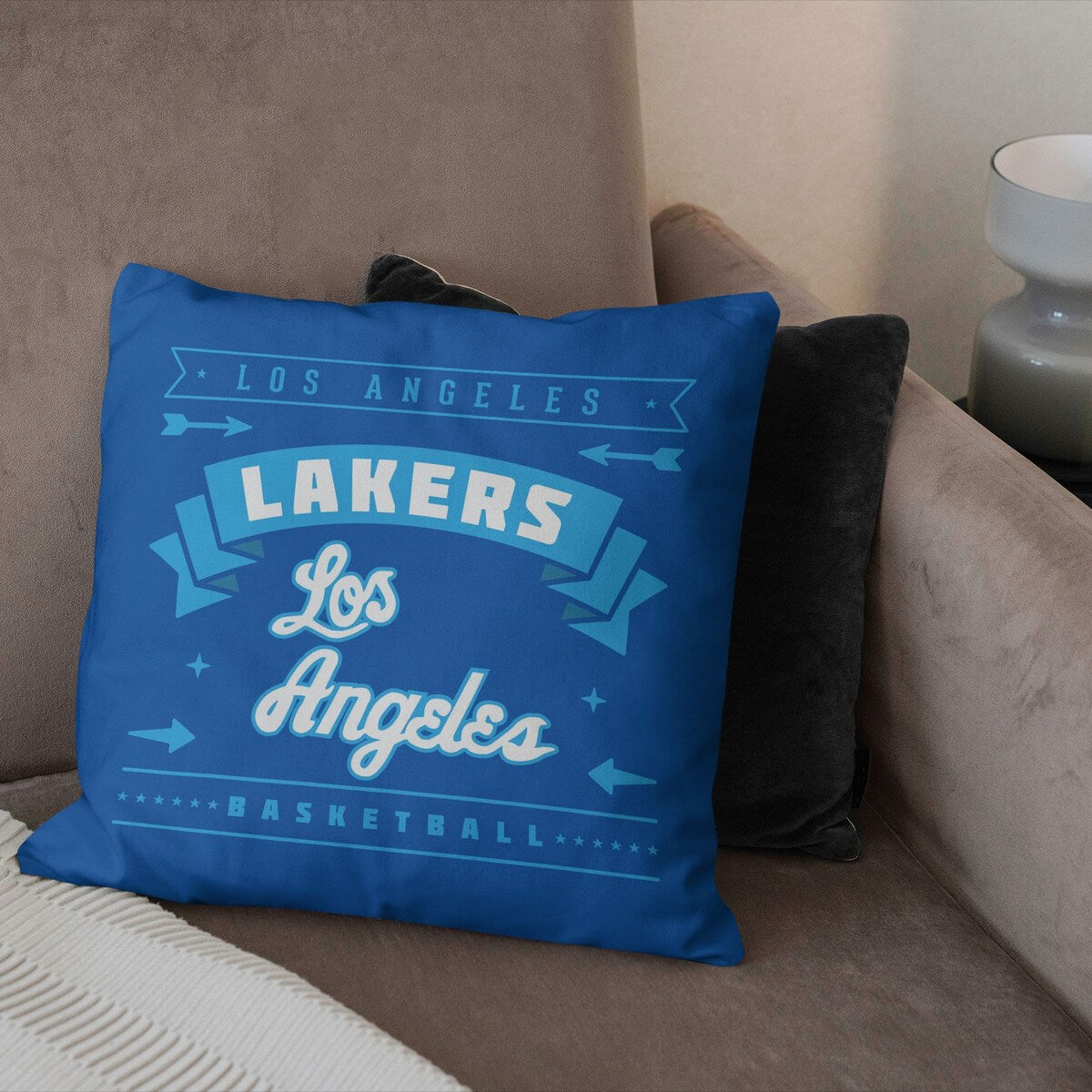 NBA Hardwood Classic Lakers Printed Throw Pillow - Blue