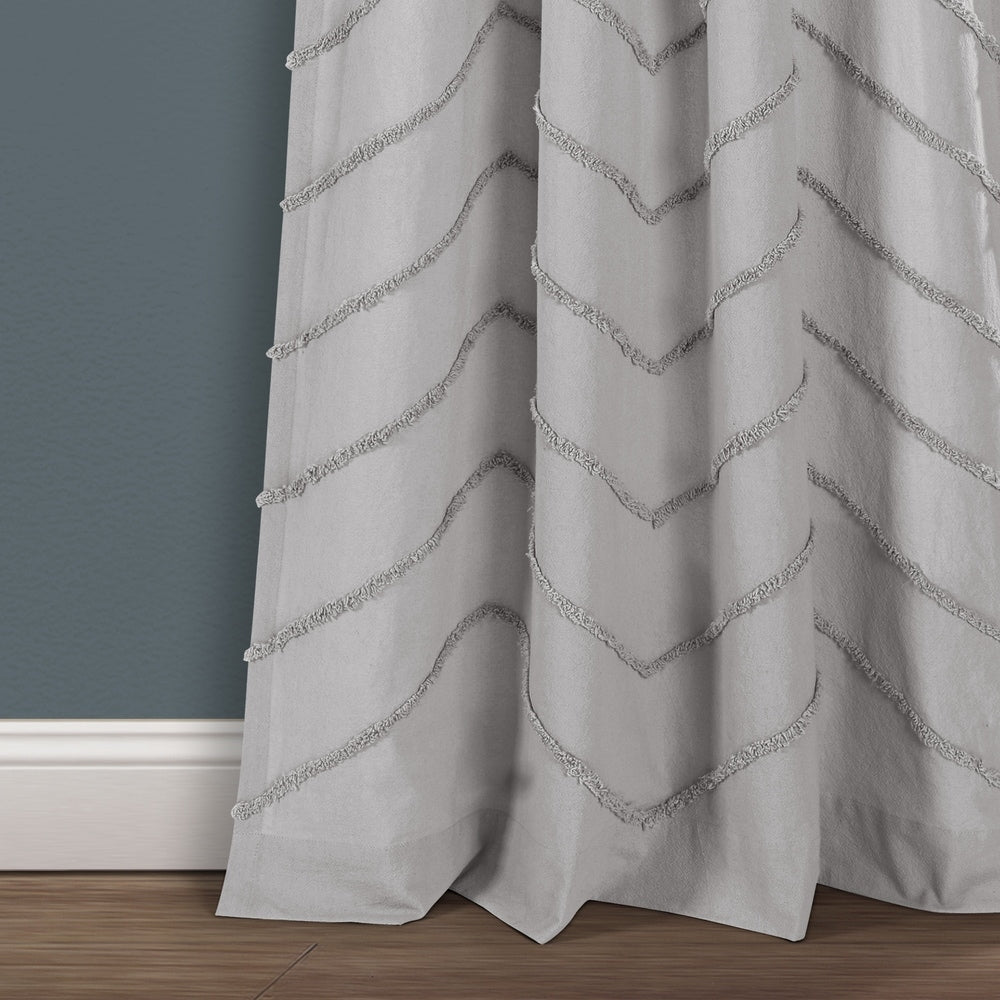 Porch & Den Chenille Chevron Window Curtain Panel Pair