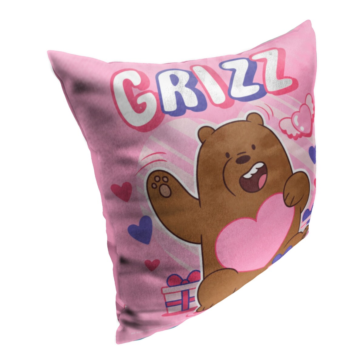 CN We Bare Bears Grizz Printed Throw Pillow - Pink