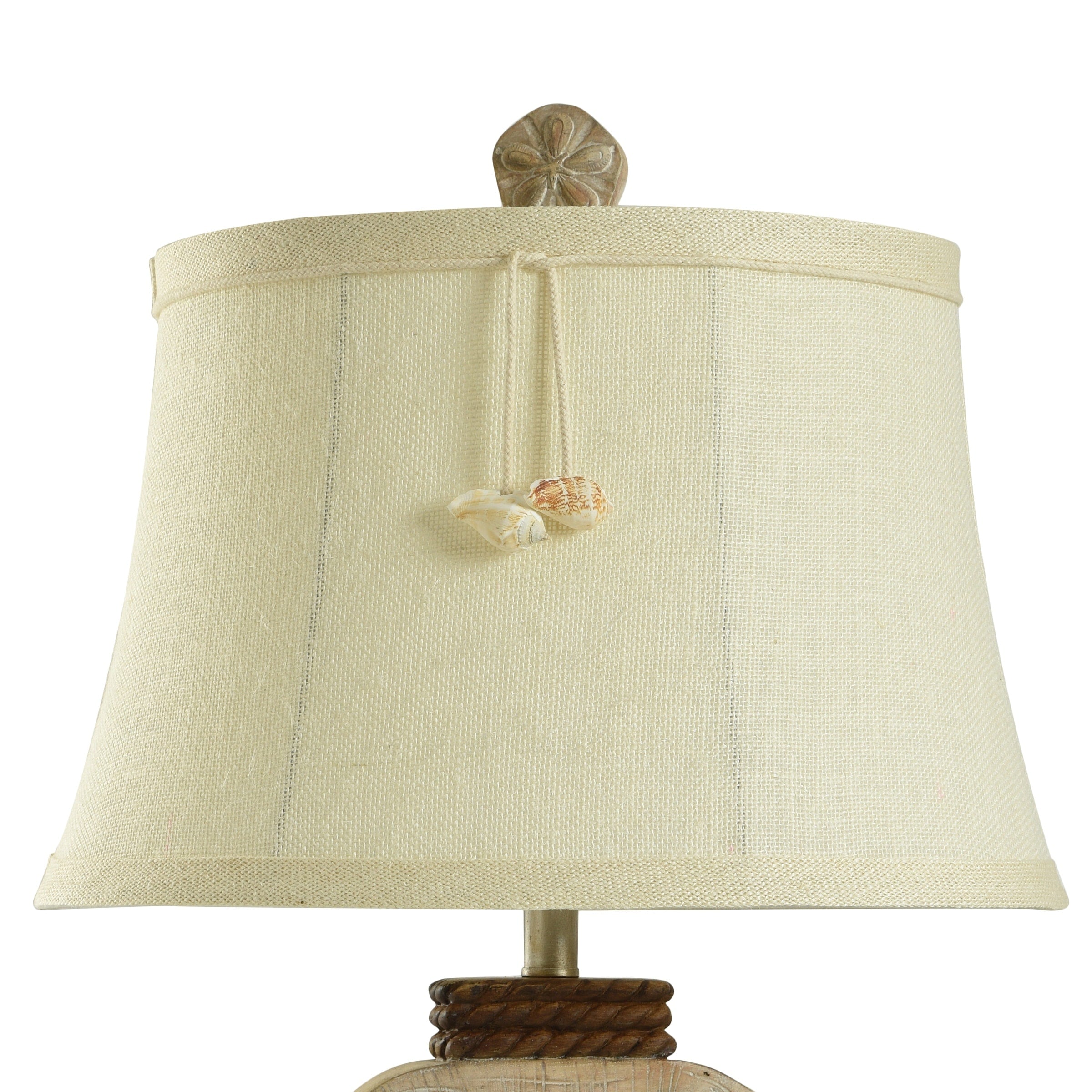 StyleCraft Vipitenow Large Sand Dollar and Rope Table Lamp with Shell Tassel