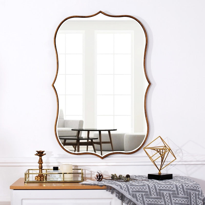 Asymmetrical Gold Antique Bronze Accent Wall Mirror - 23.62×35.4