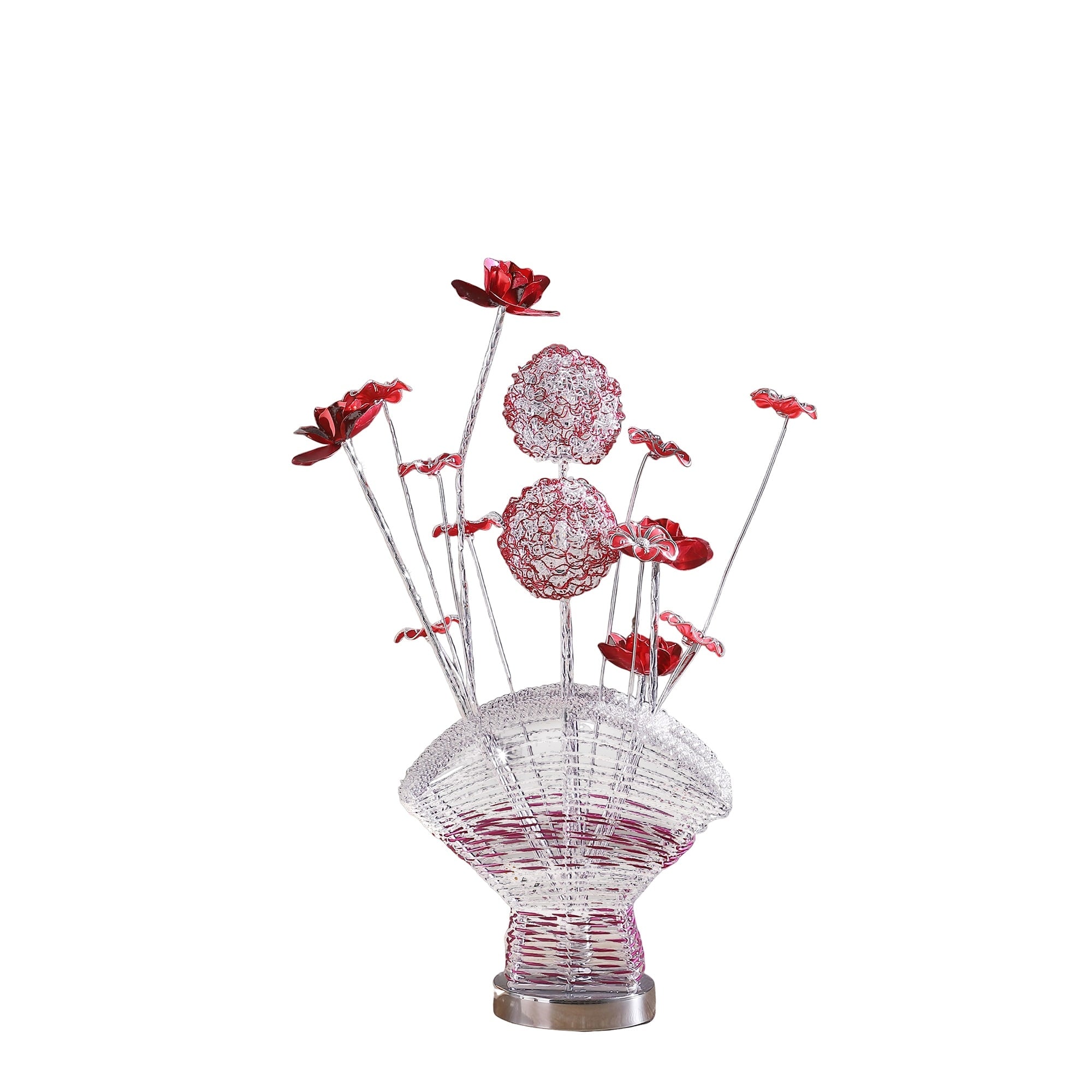 21.5 In LED Aluminum Rose Petal Vase Table Lamp