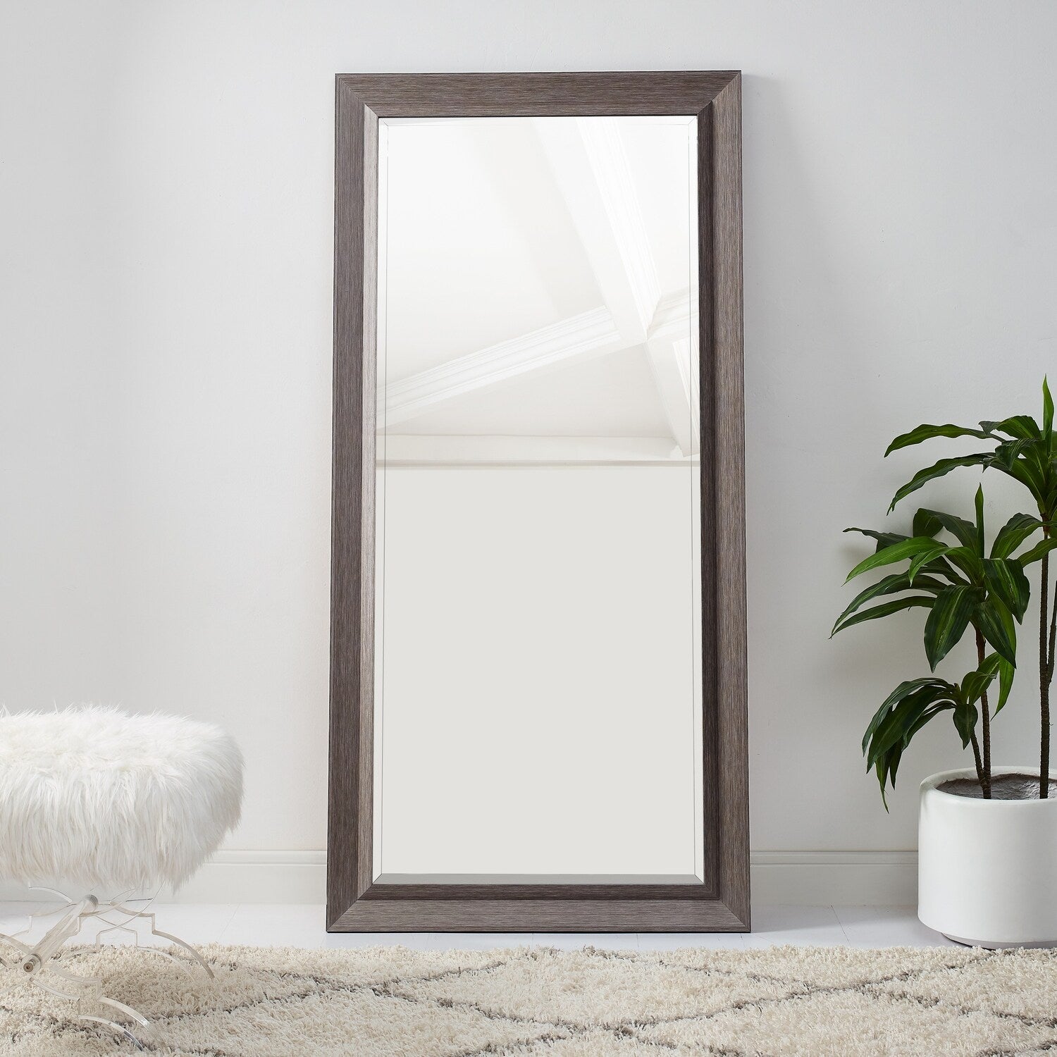 Tall Mirror Full Body Dressing Mirror, Oversized Bevelled Full Length Free Standing or Wall Mounted Rectangular Floor Mirror