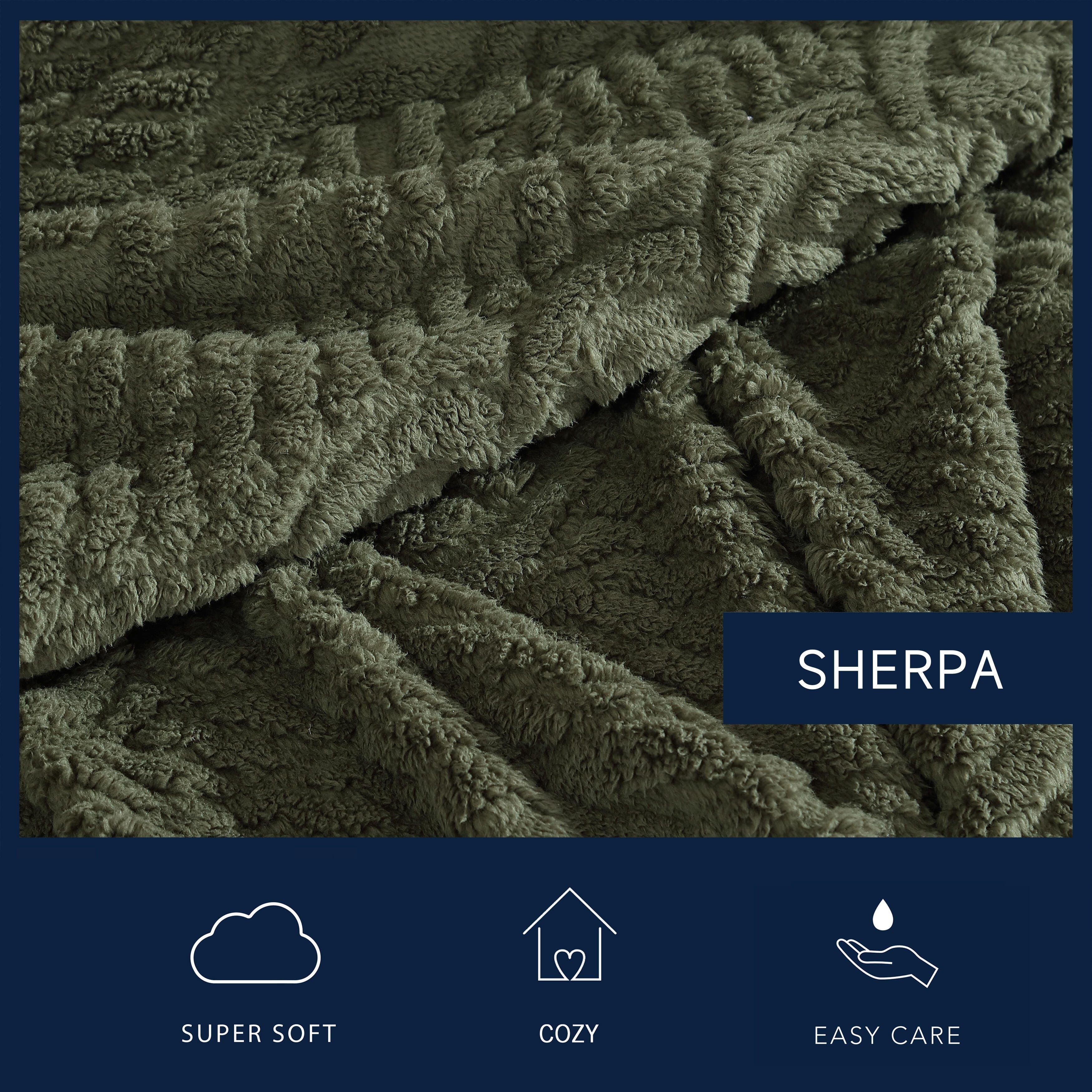 Nautica Declan Ultra Soft Plush Sherpa Throw Blanket