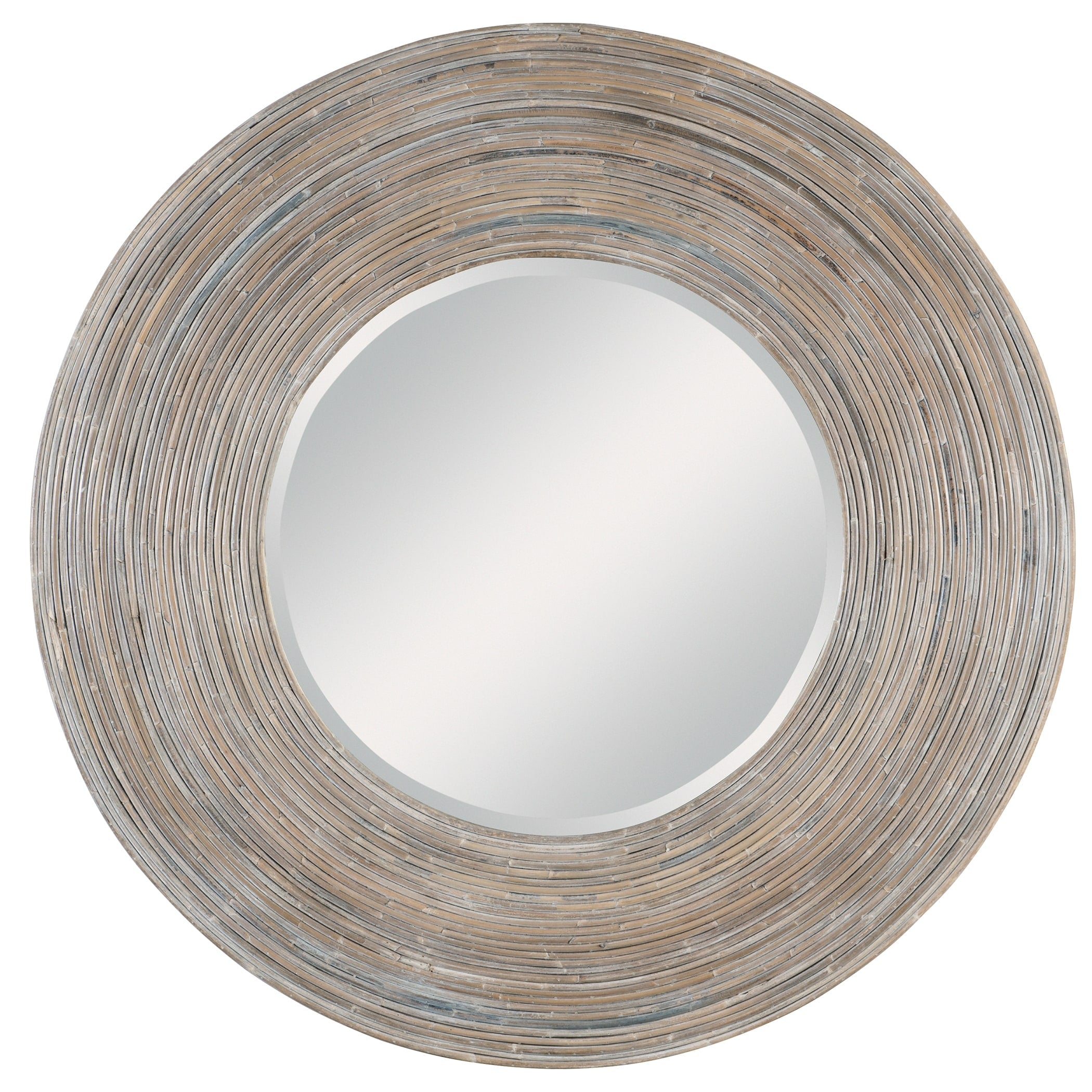 Uttermost Vortex White Washed Round Mirror - 47W X 2H X 47D