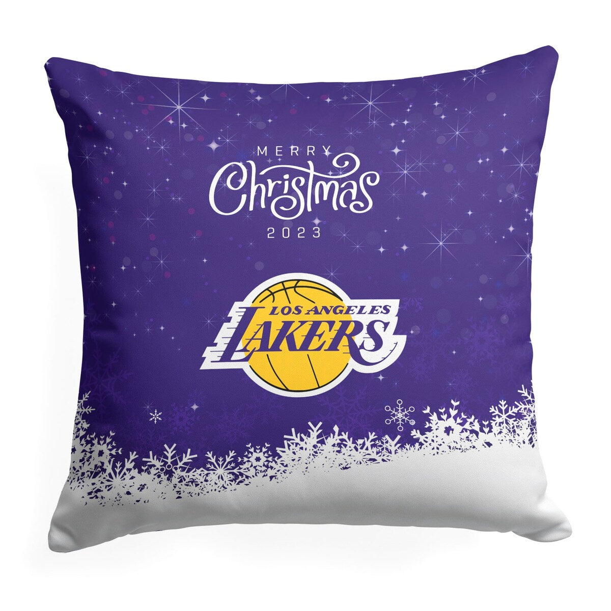 NBA Christmas 2023 Lakers Printed Throw Pillow - Purple