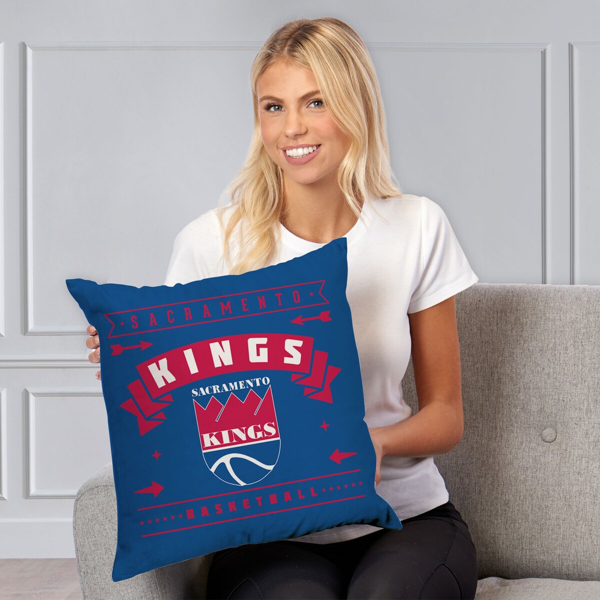 NBA Hardwood Classic Sac Kings Printed Throw Pillow - Blue