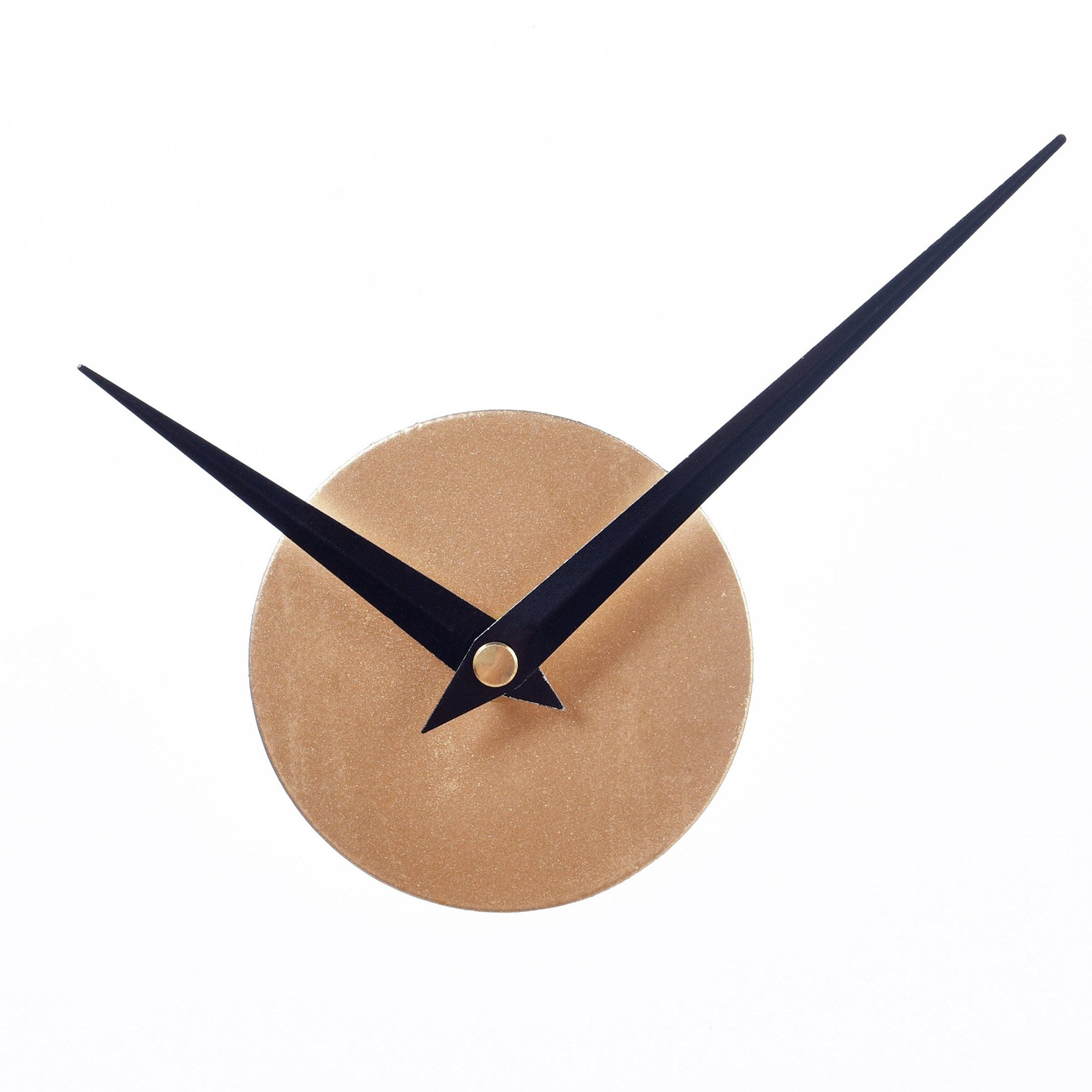 Modern Wall Clock With Floating Glass Dial - Matte Gold Finish