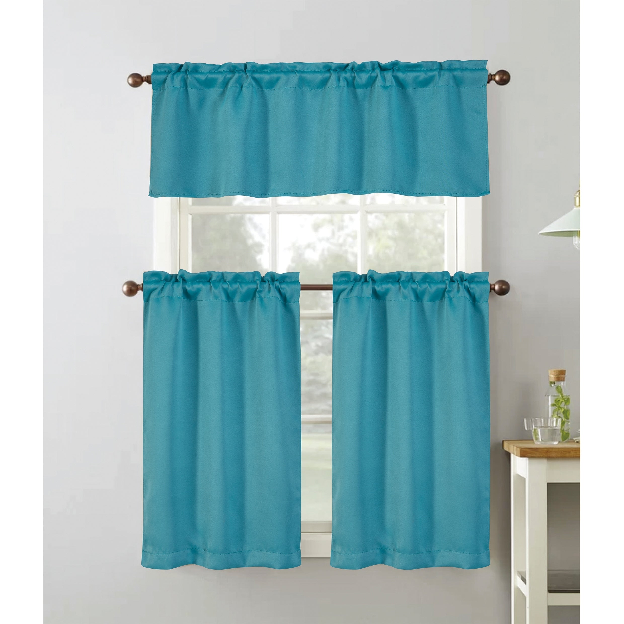 Anchorage Privacy Solid Kitchen Curtain