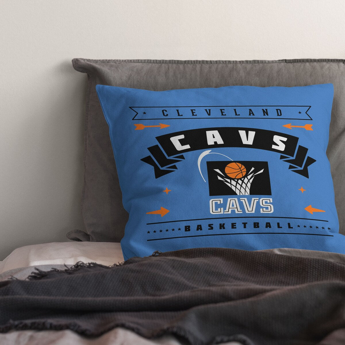 NBA Hardwood Classic Cavaliers Printed Throw Pillow - Blue