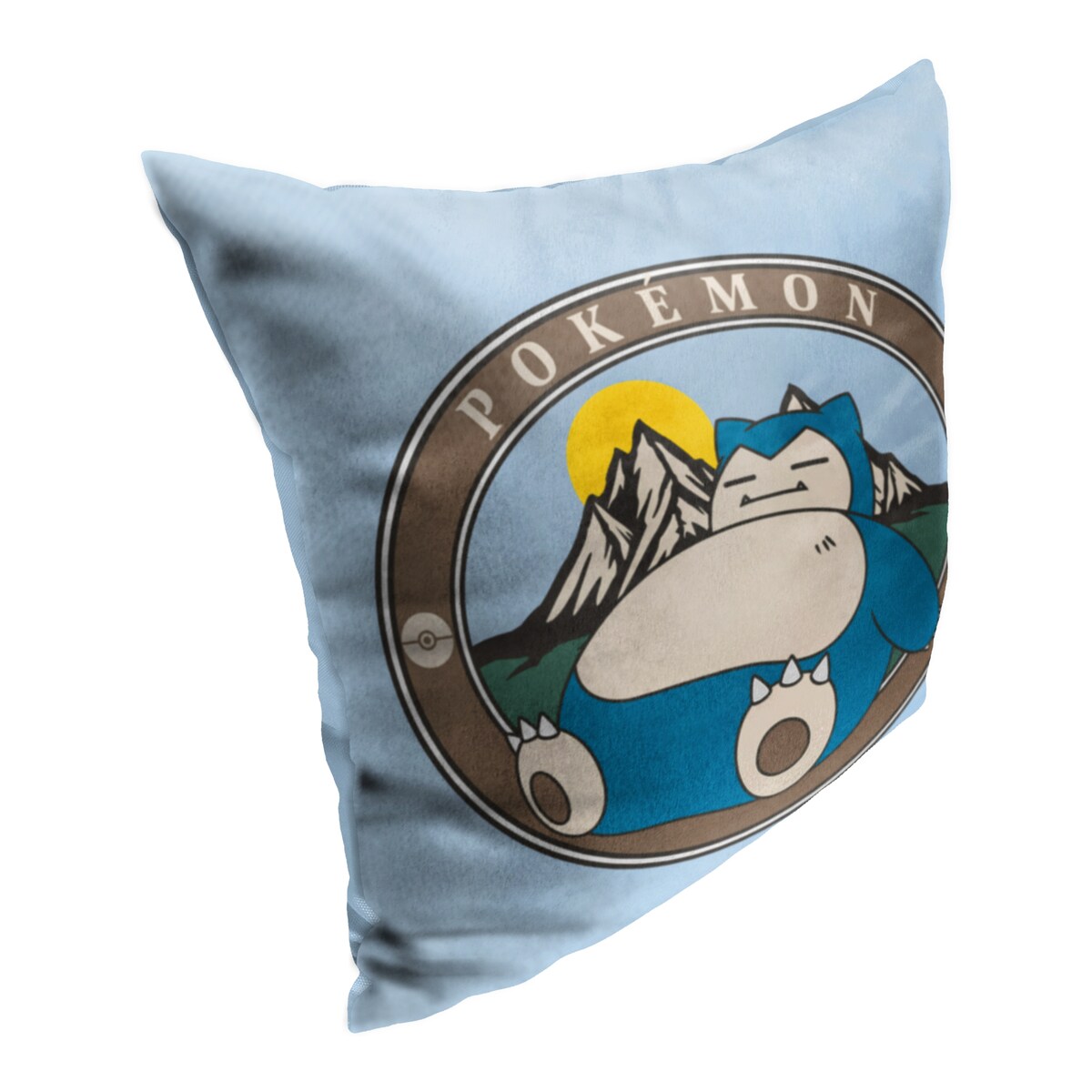 Pokemon Snooring Outdoors Printed Throw Pillow - Blue